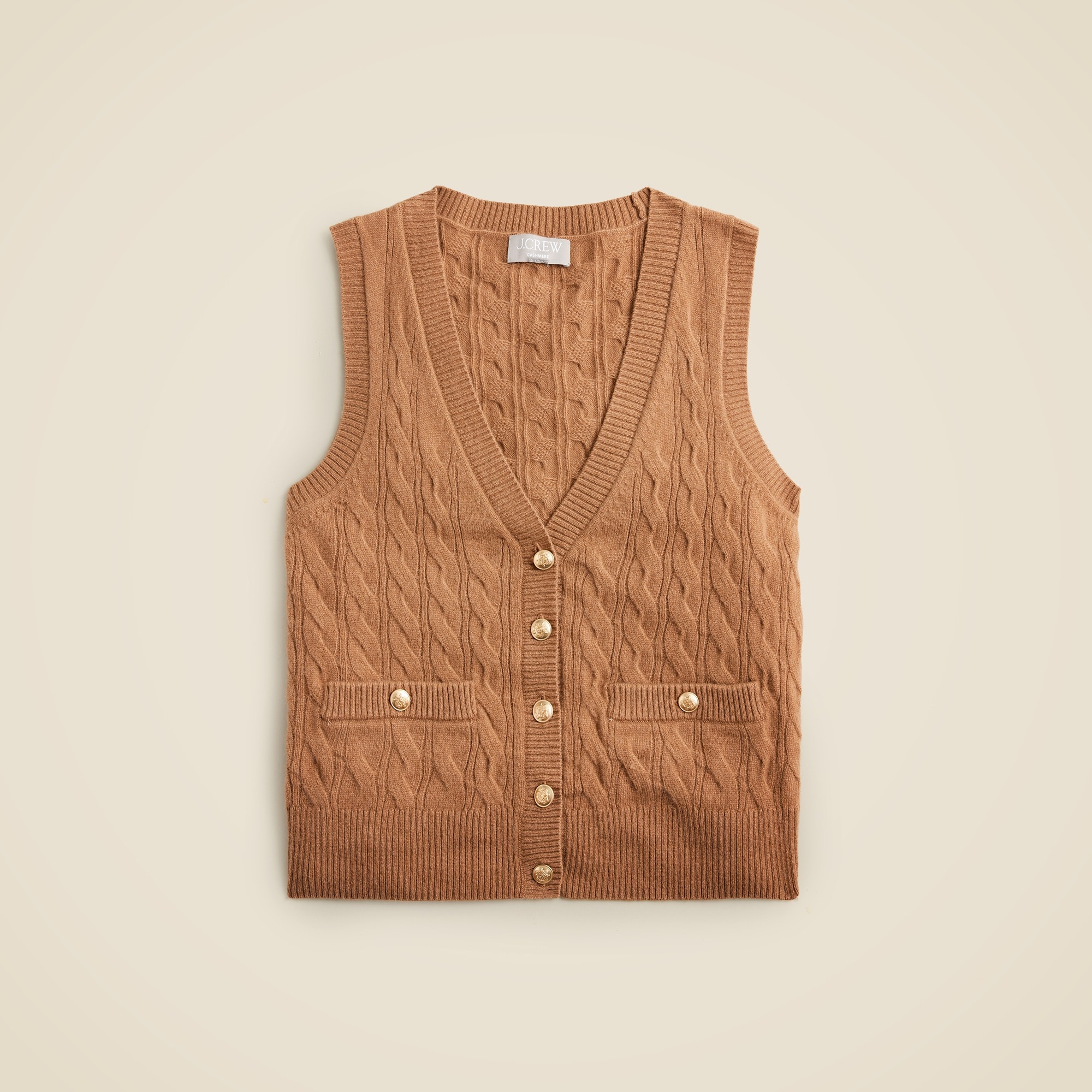 Cashmere cable-knit sweater-vest