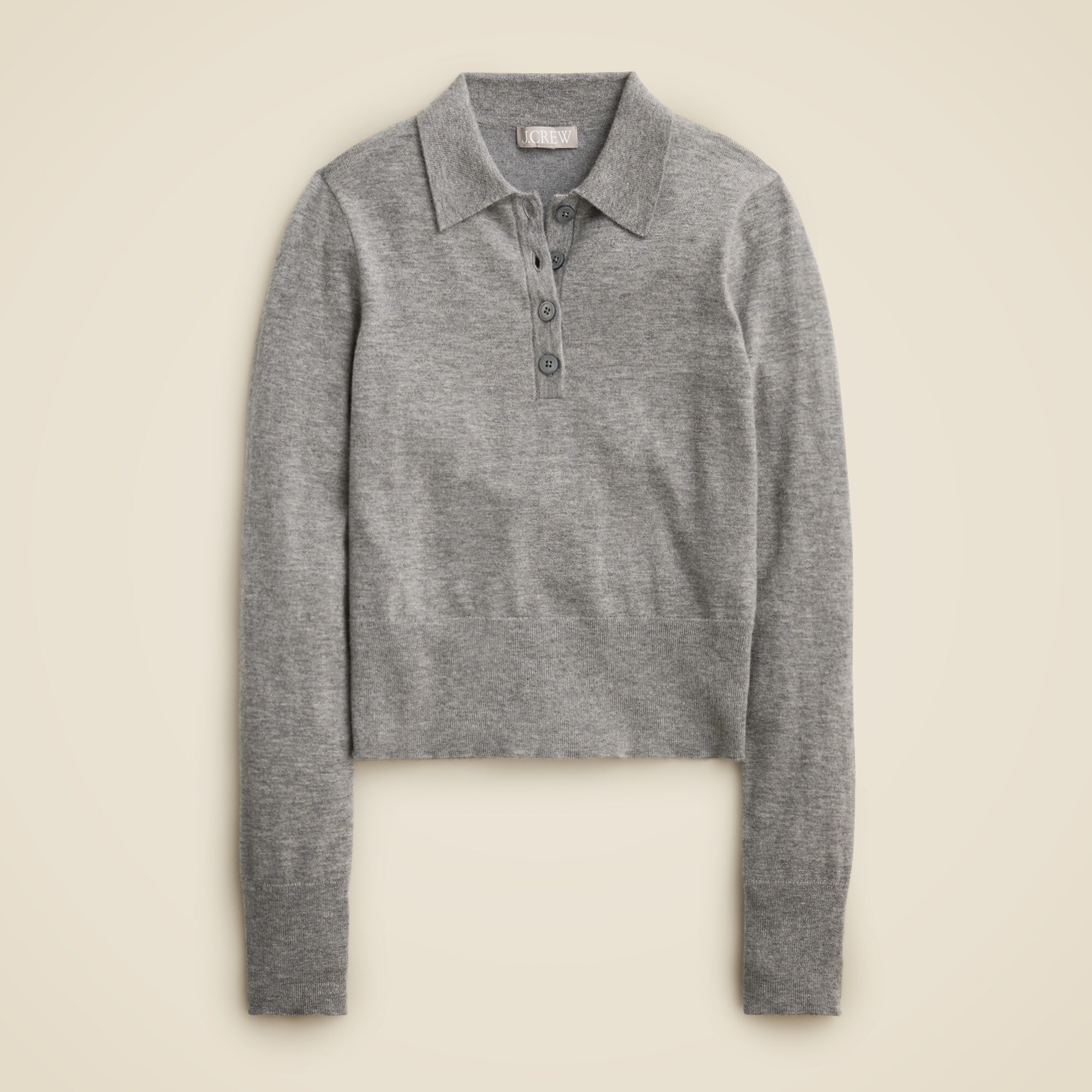  Featherweight cashmere-blend long-sleeve polo shirt