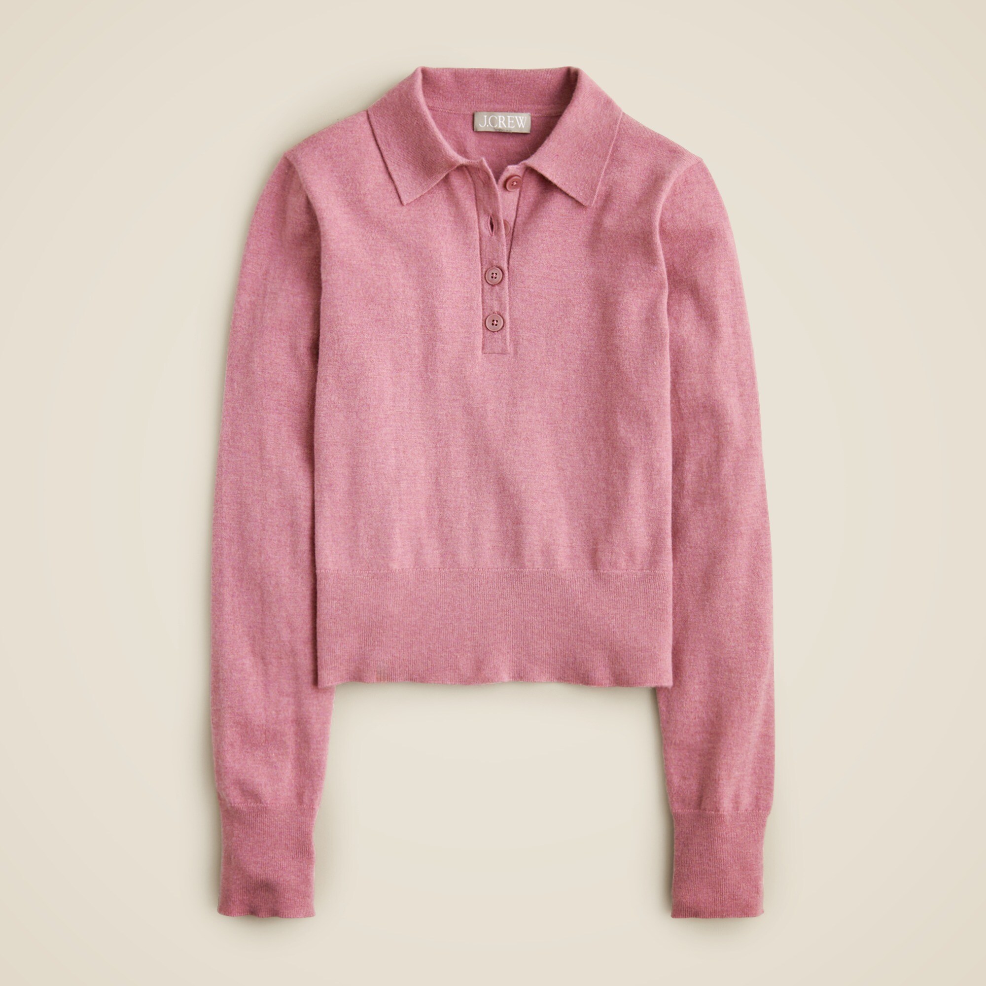 Featherweight cashmere-blend long-sleeve polo shirt