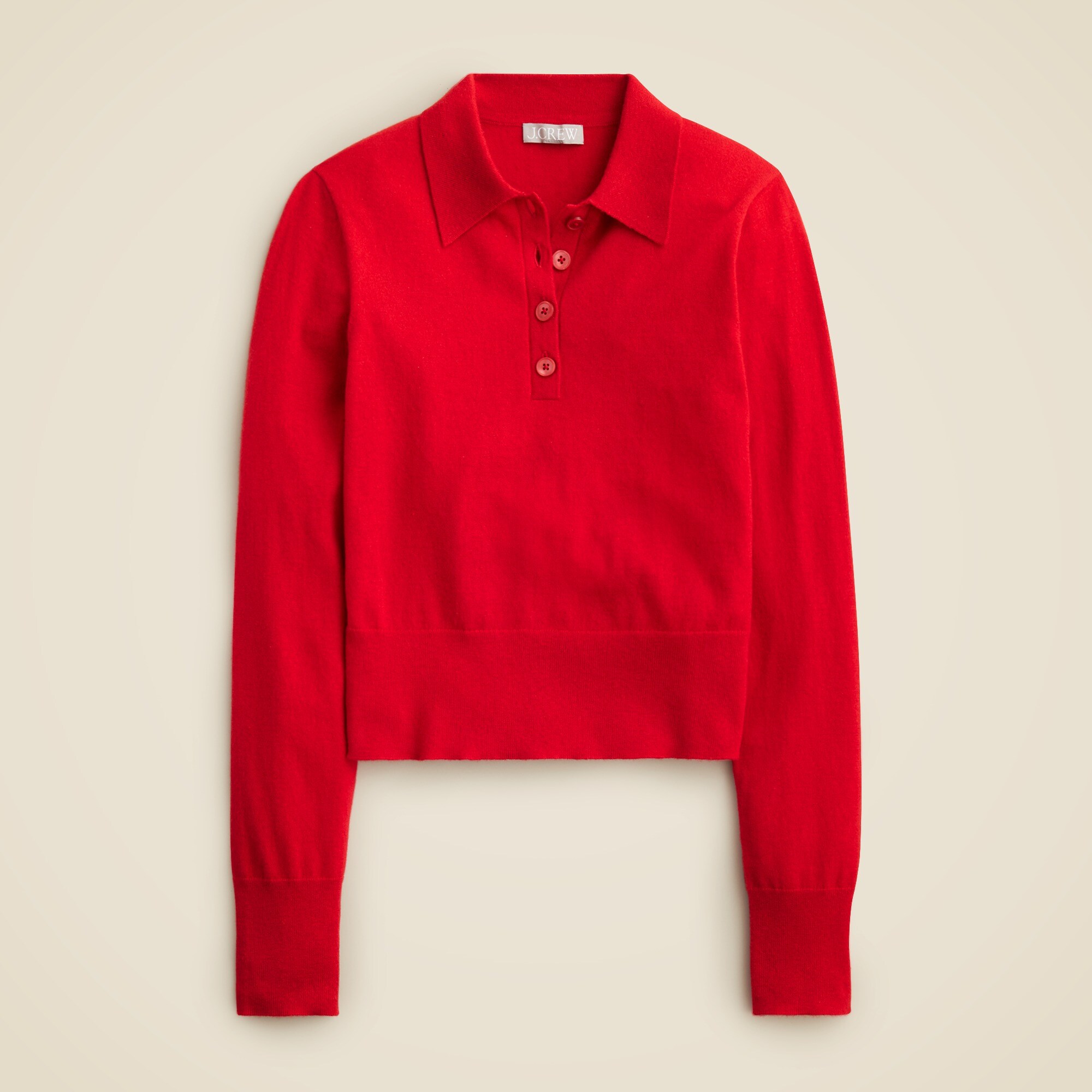 Featherweight cashmere-blend long-sleeve polo shirt