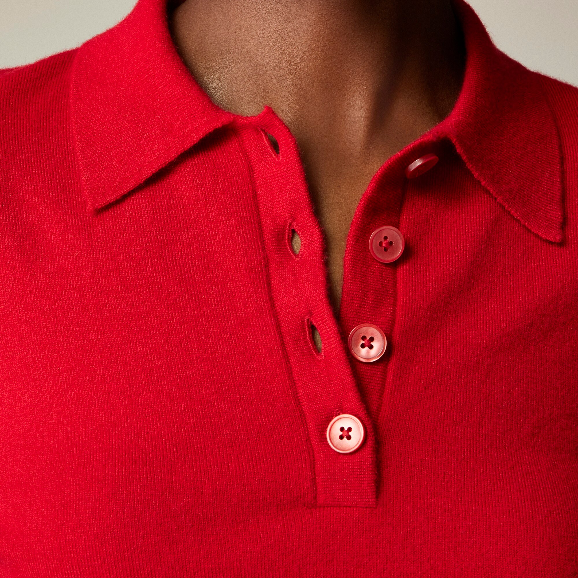 Featherweight cashmere-blend long-sleeve polo shirt