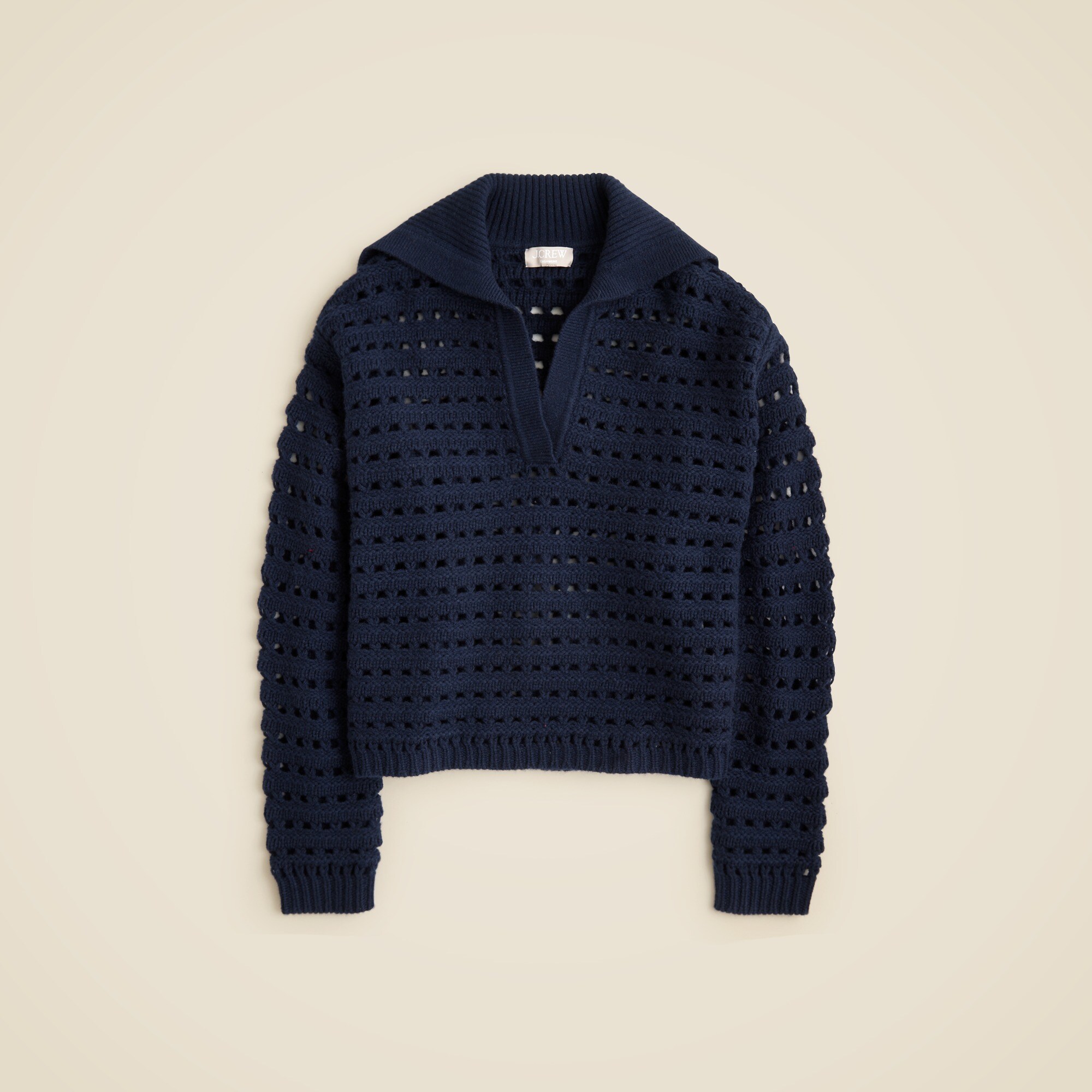 Collection cashmere sailor-collar pointelle sweater