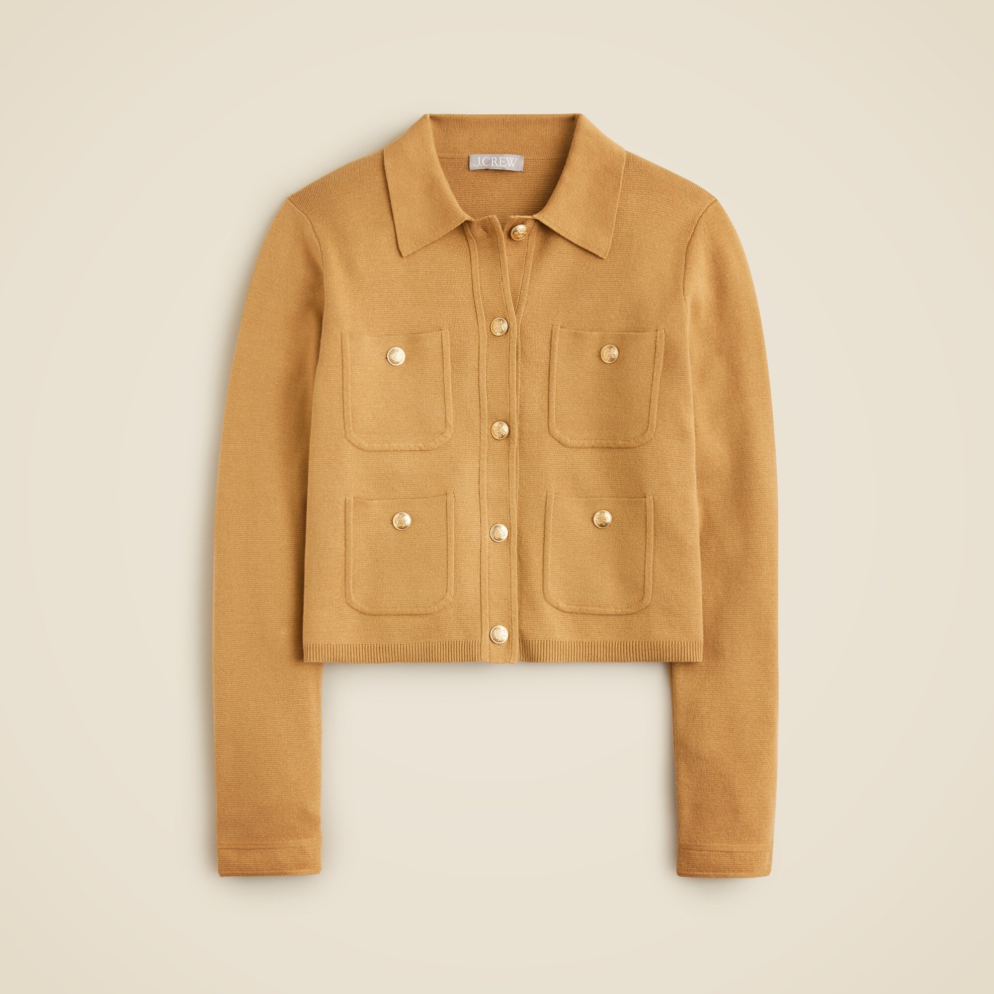 Patch-pocket sweater lady jacket