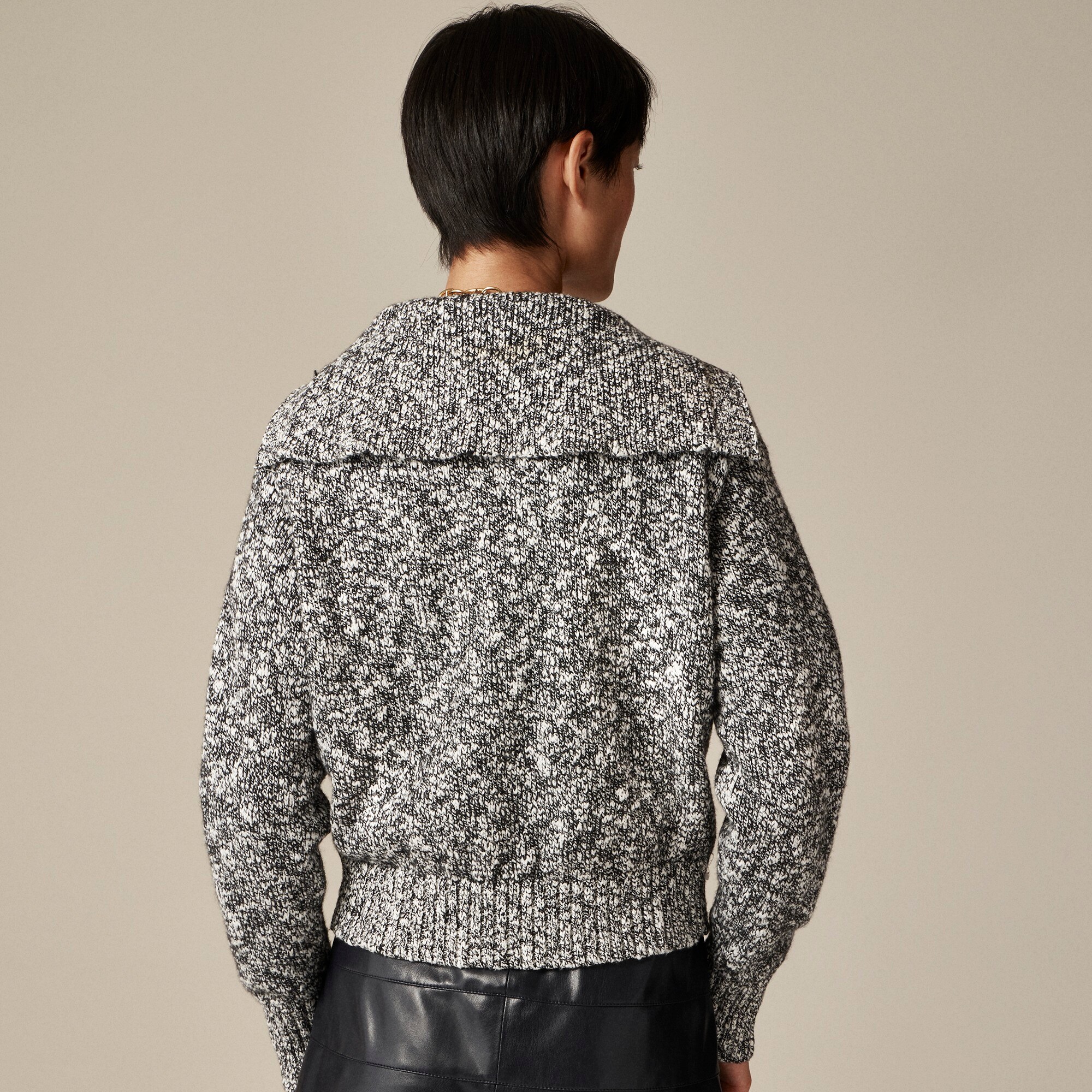 Sailor-collar Cardigan In Marled Yarn For Women | J.Crew