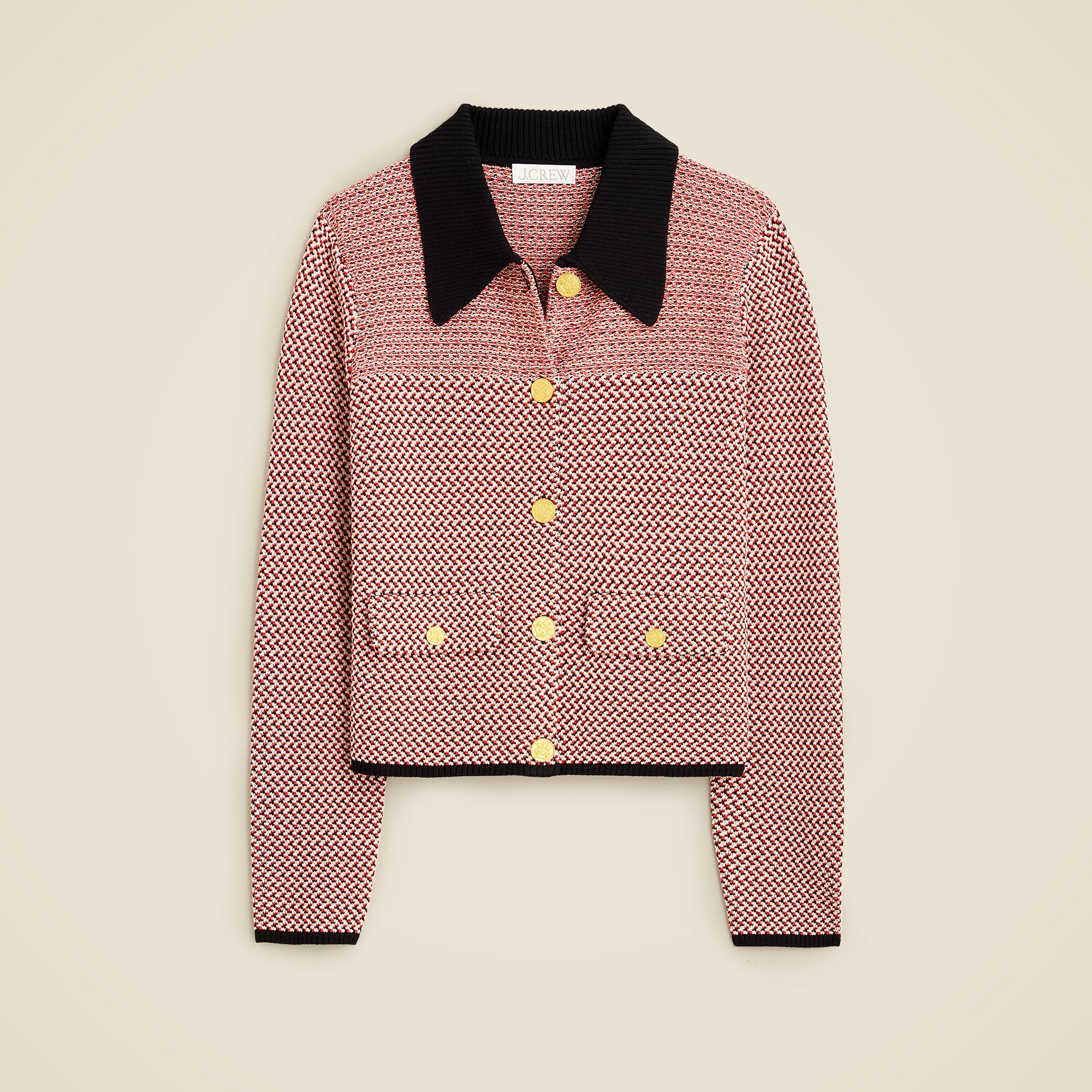 ＜H BEAUTY&YOUTH＞HERRINGBONE JACKET Herringbone Stretch Knit Snap Front Bomber Jacket – Van Heusen