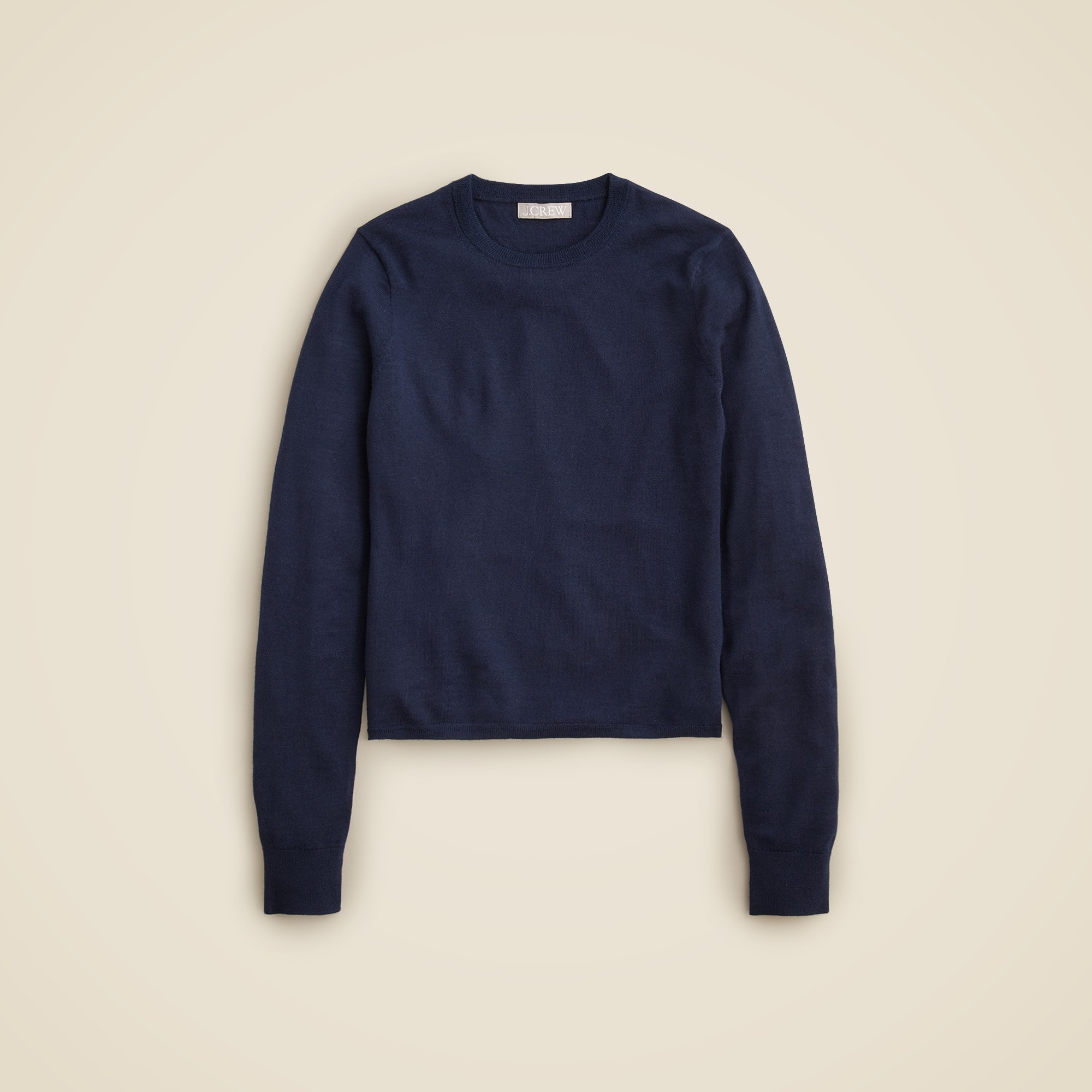 Layered pointelle sweater-tee in merino wool