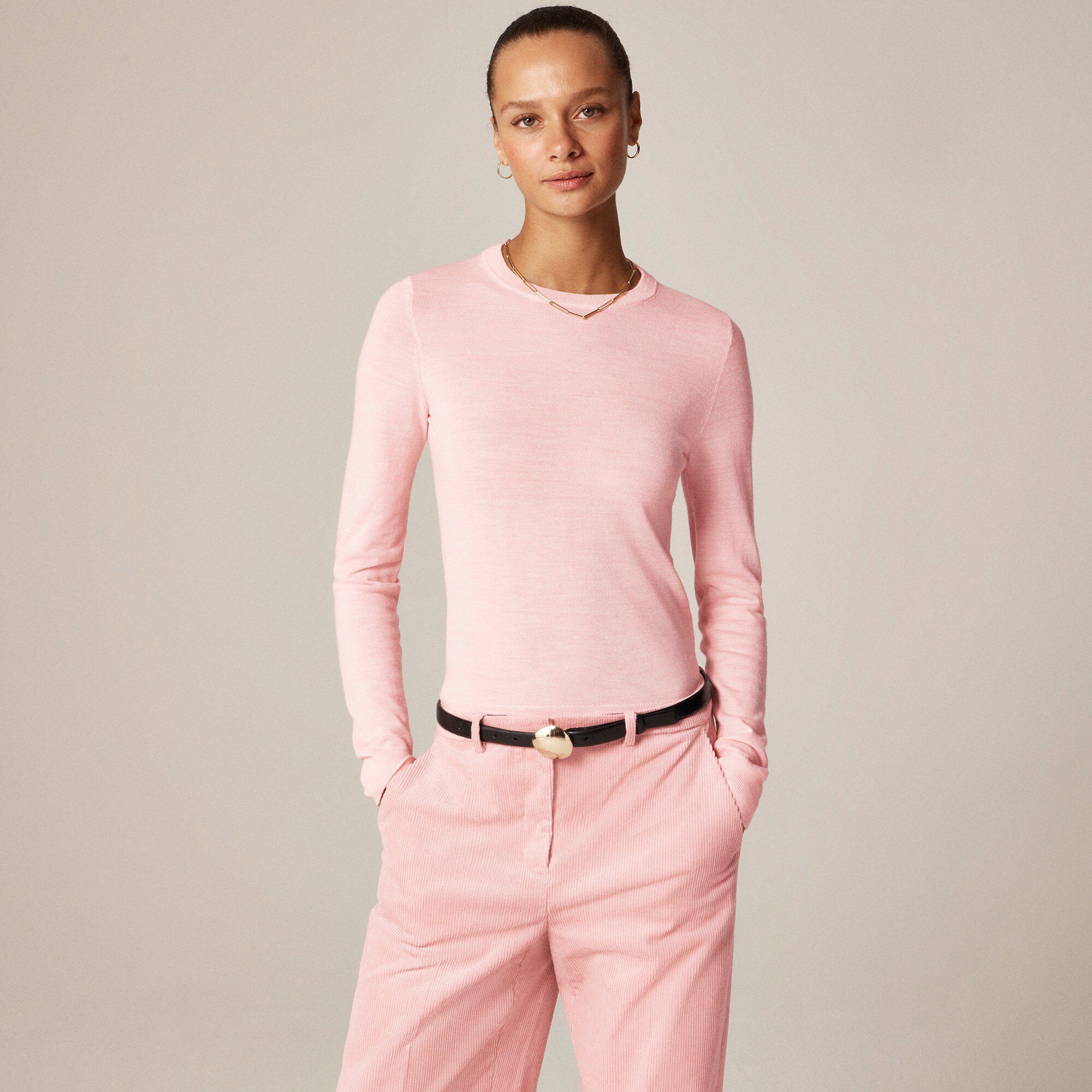 Carolyn fitted crewneck sweater in merino wool