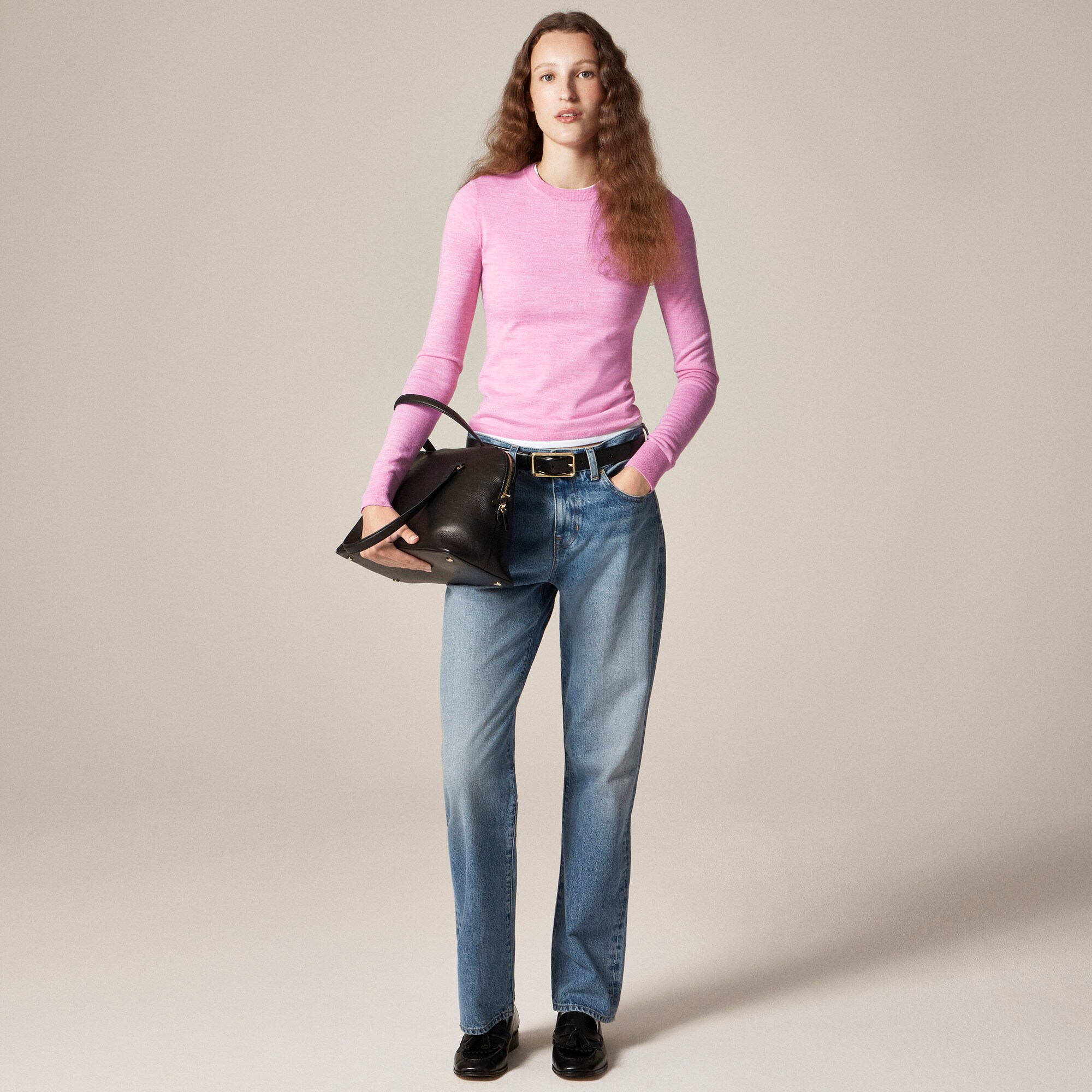 Carolyn fitted crewneck sweater in merino wool - thumbnail 10