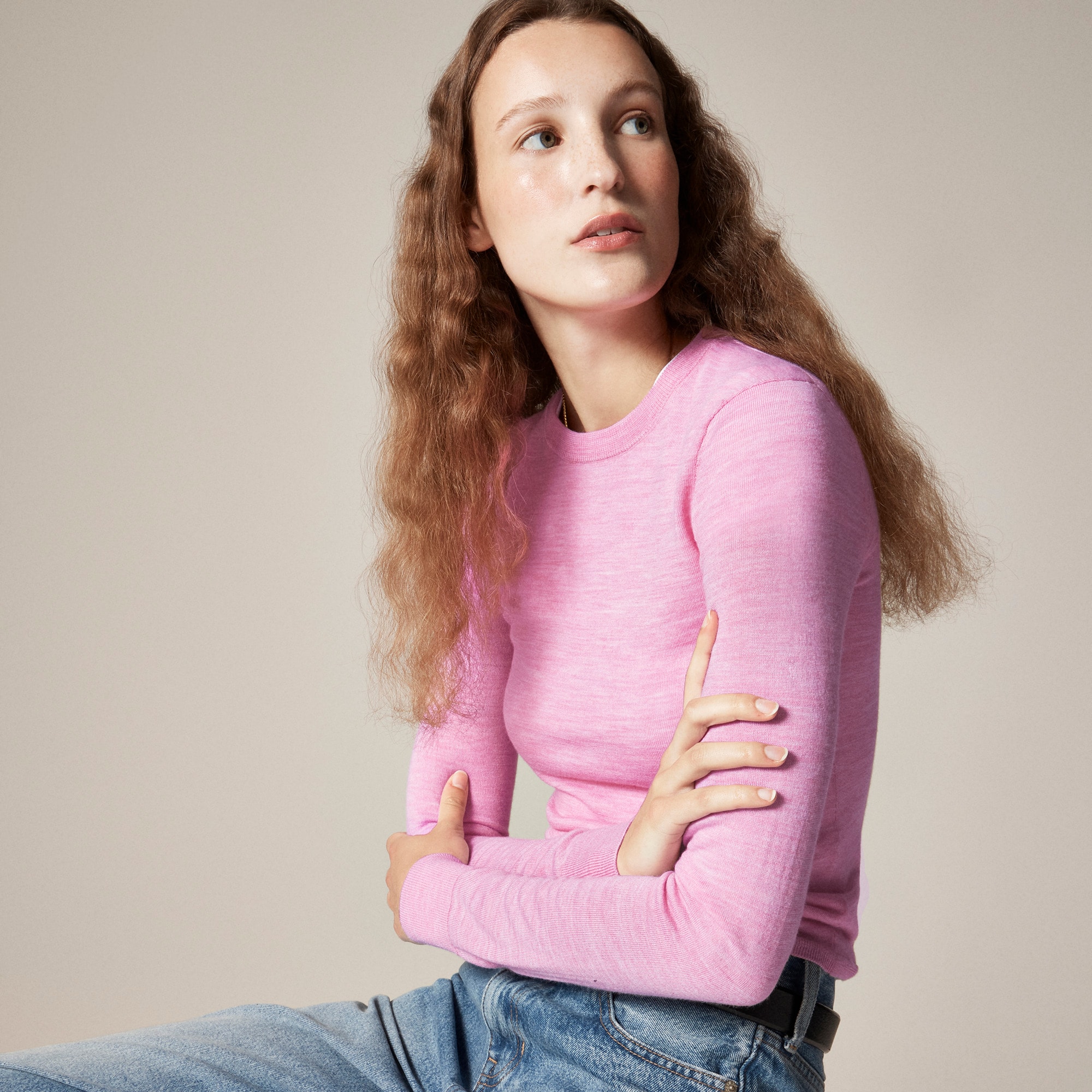  Carolyn fitted crewneck sweater in merino wool