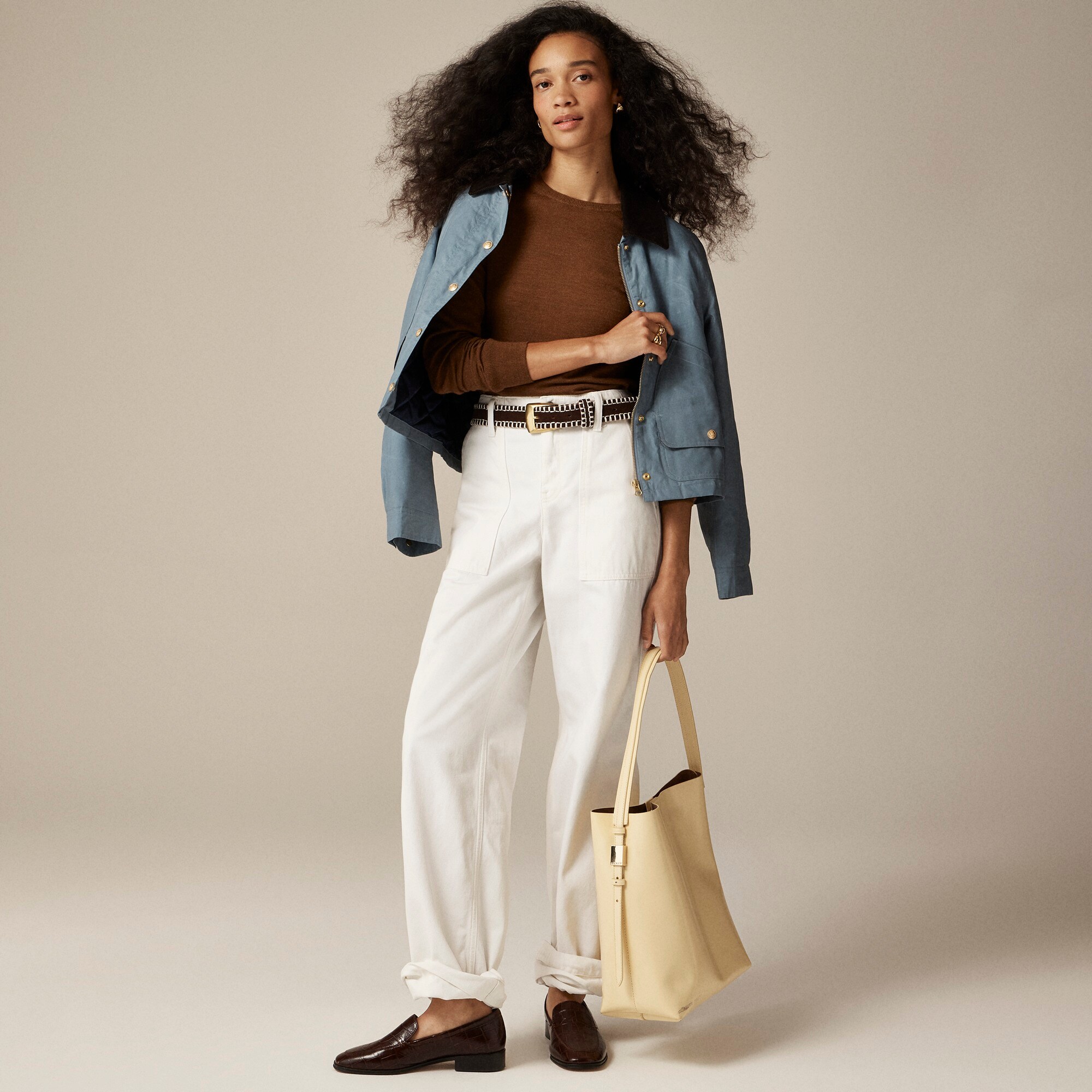  Carolyn fitted crewneck sweater in merino wool