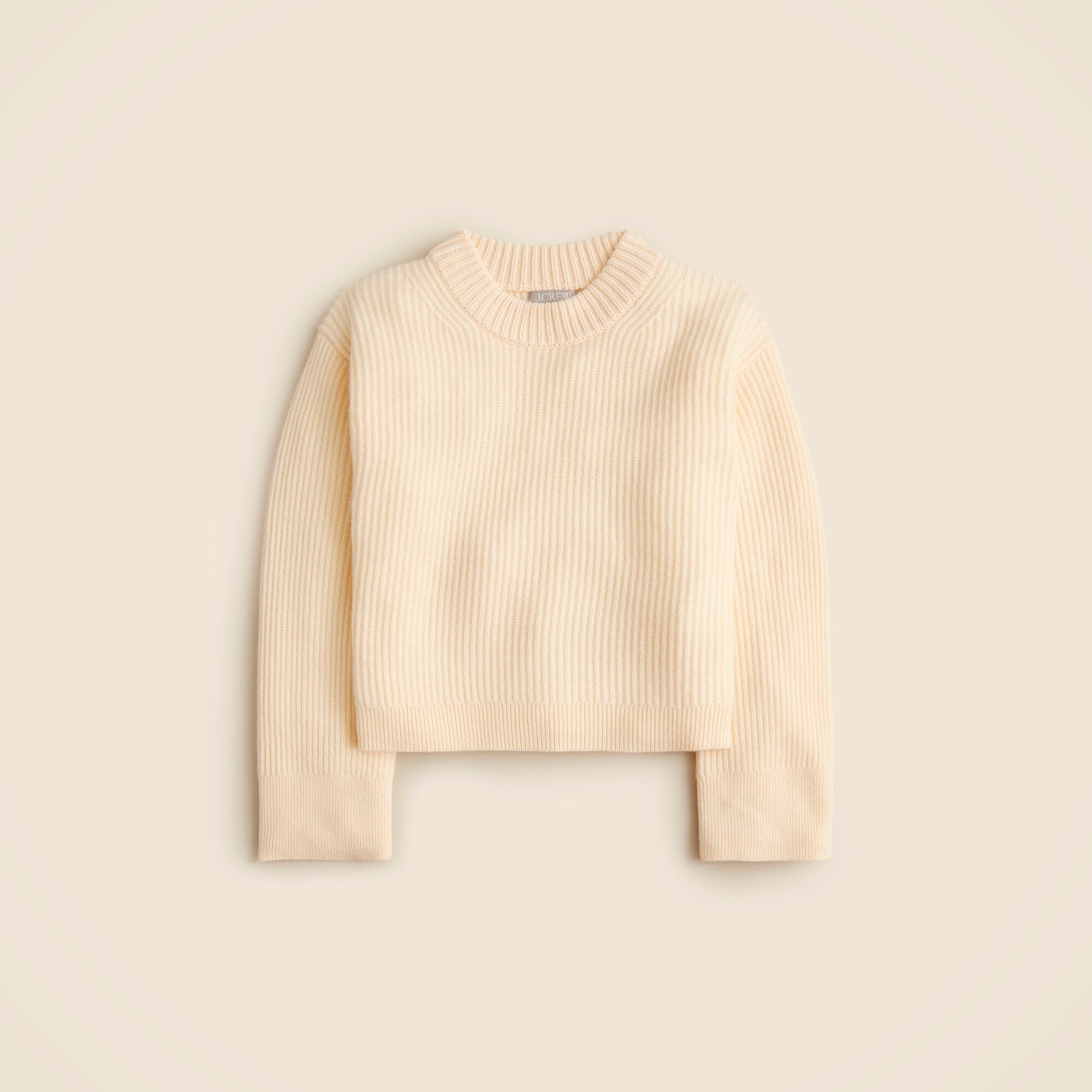 womens Ribbed cashmere cropped crewneck sweater