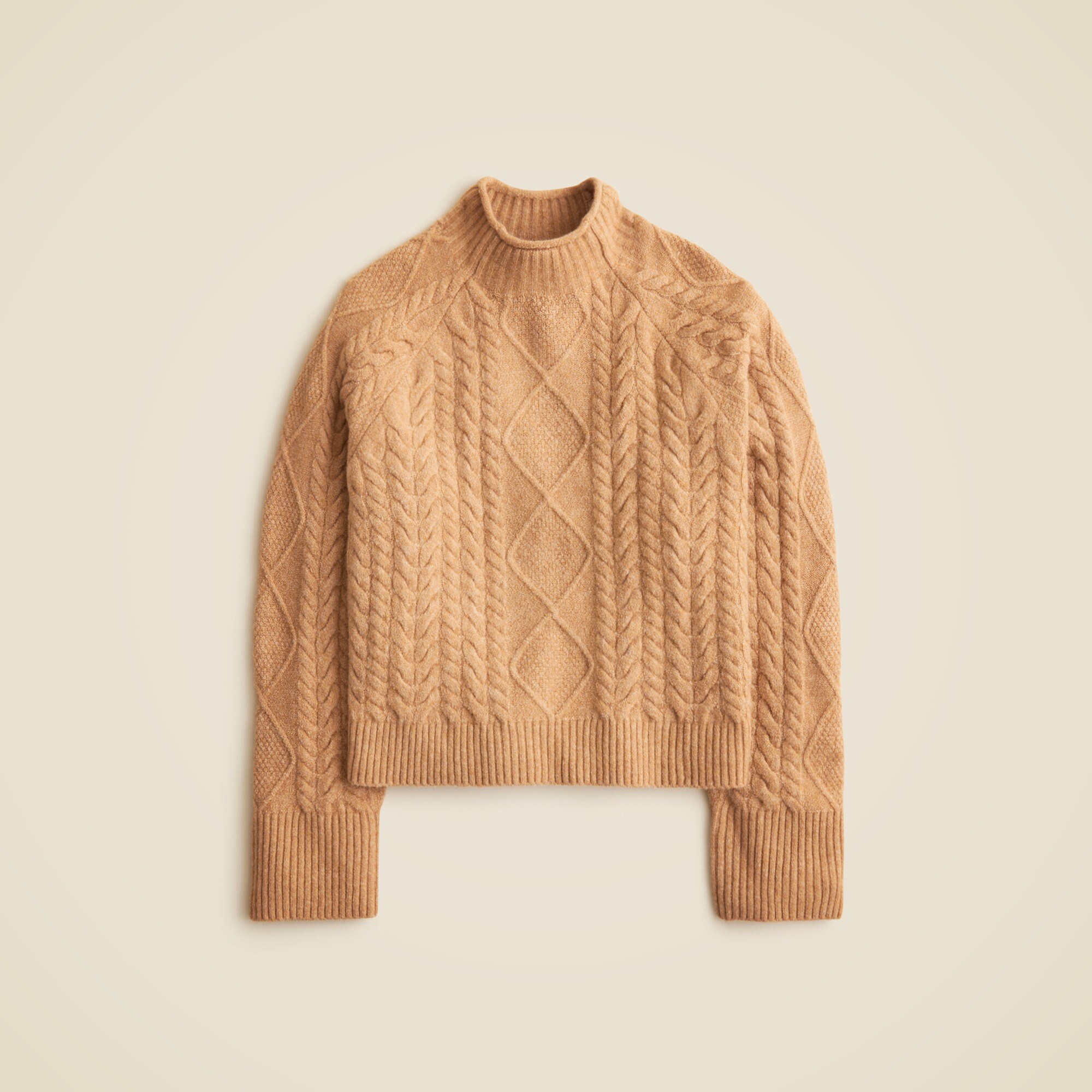 Cable-knit Rollneck™ sweater in Supersoft yarn