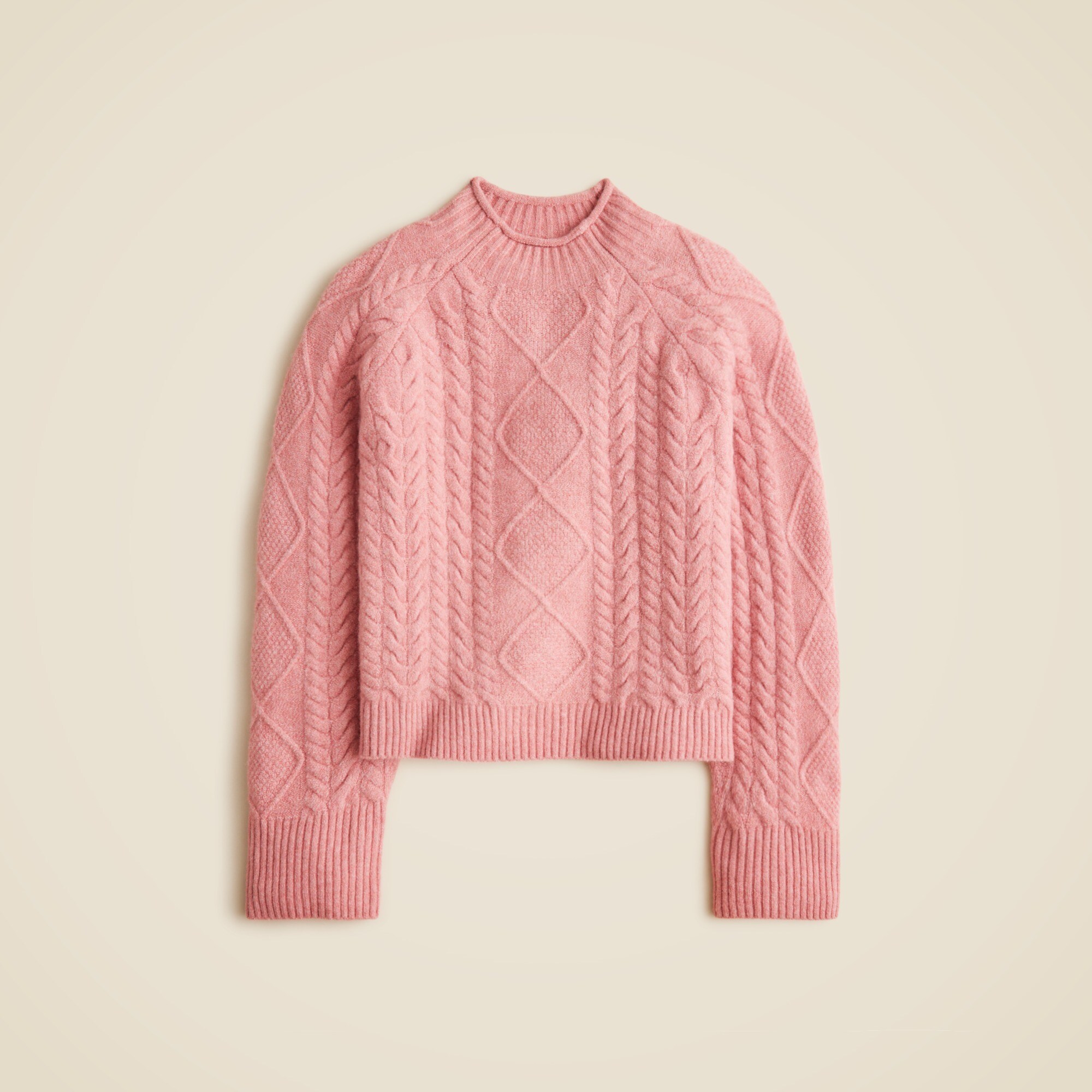 Cable-knit Rollneck™ sweater in Supersoft yarn