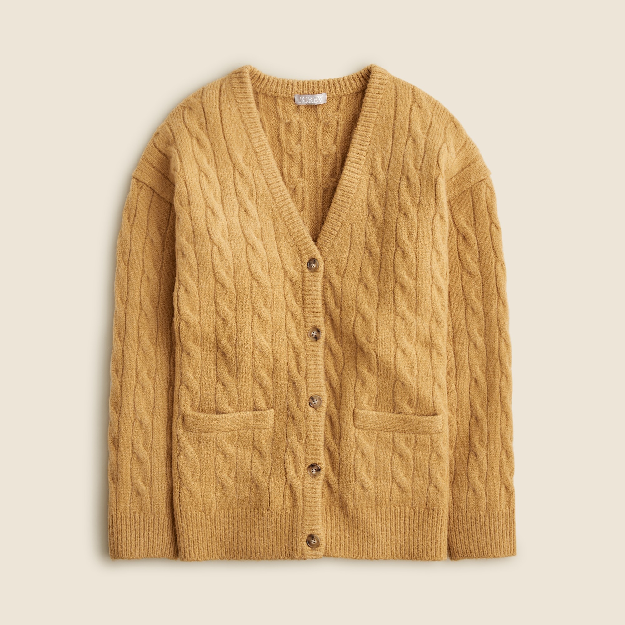 Relaxed cable-knit cardigan