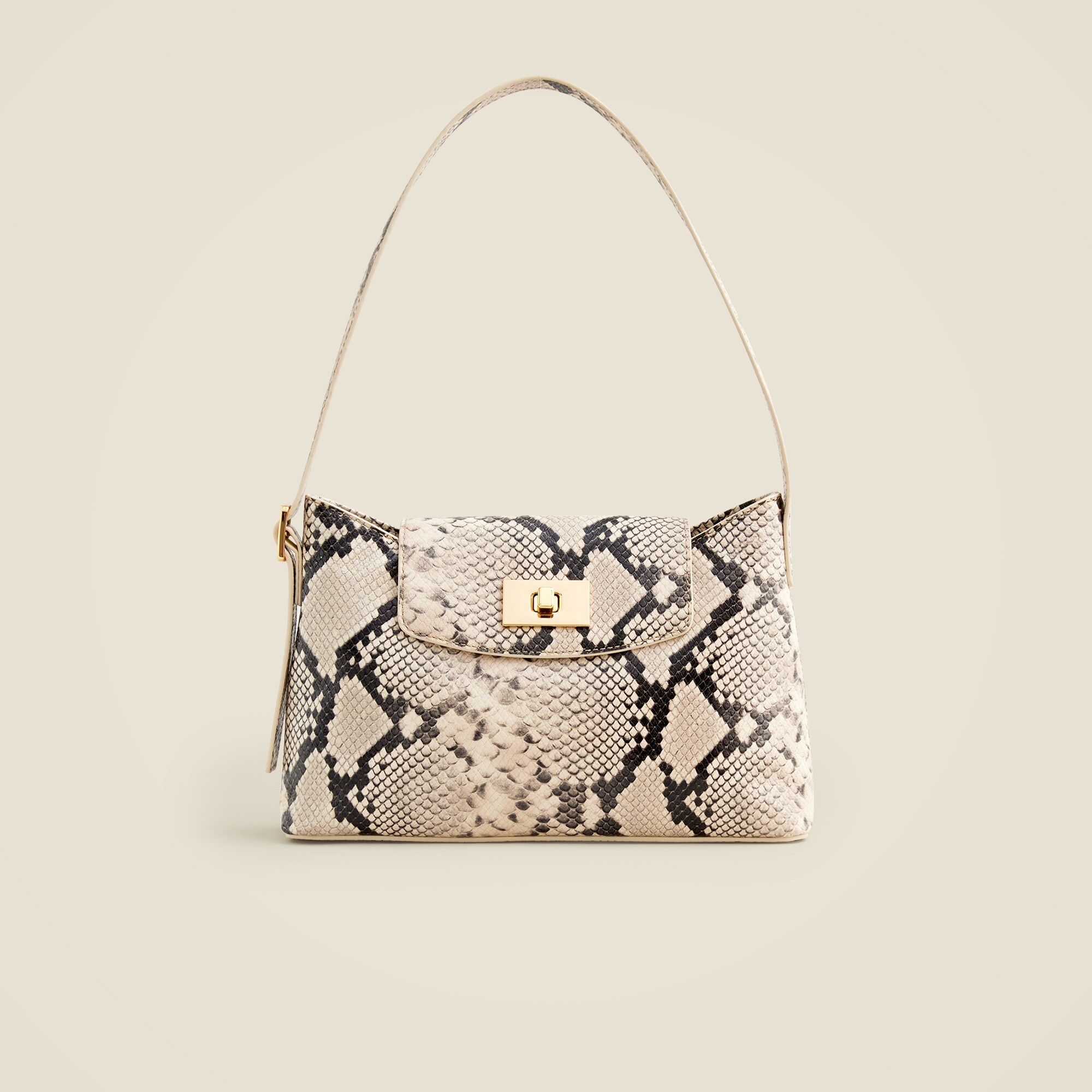 Edie shoulder bag in snake-embossed Italian leather