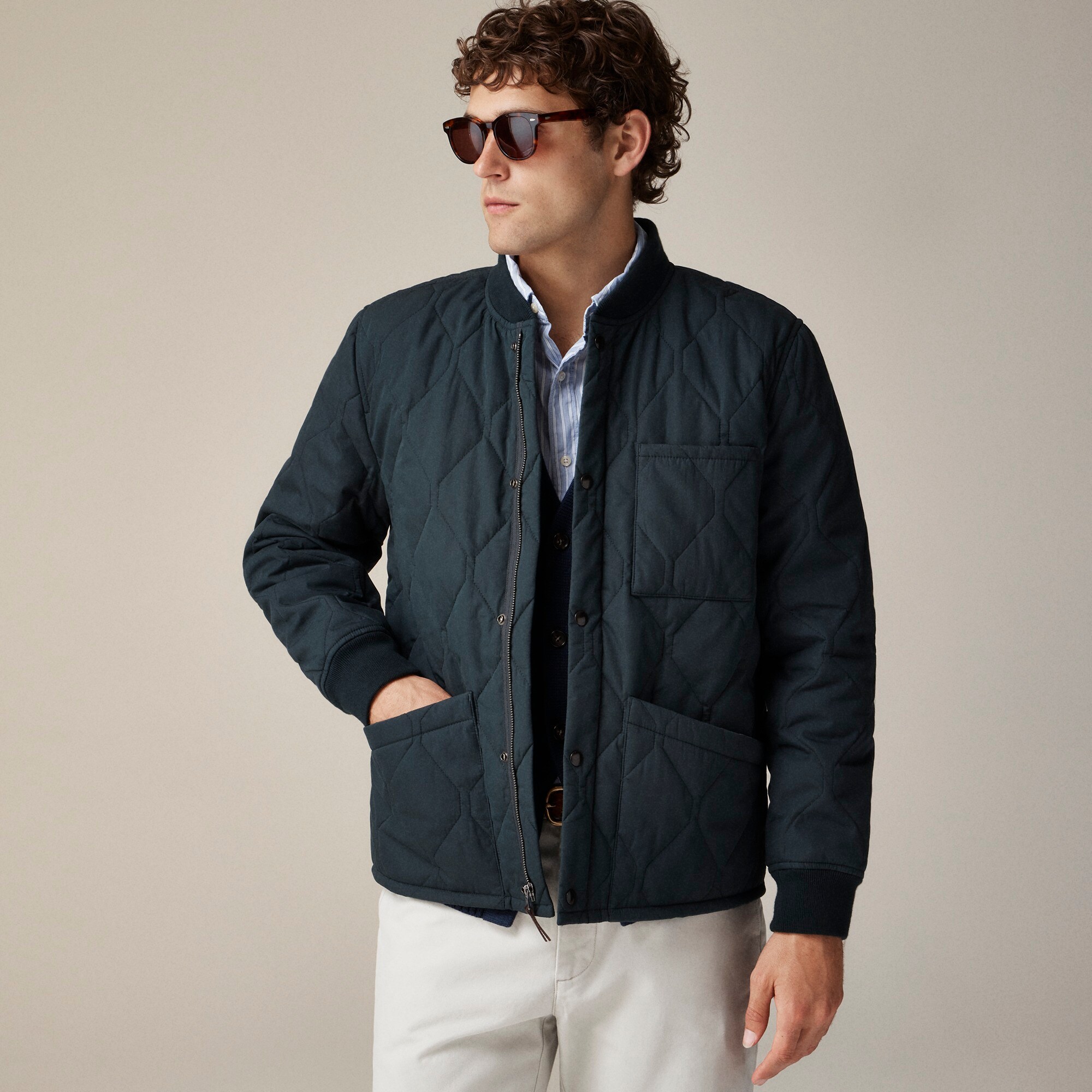 j.crew: quilted flight jacket with primaloft&reg; for men