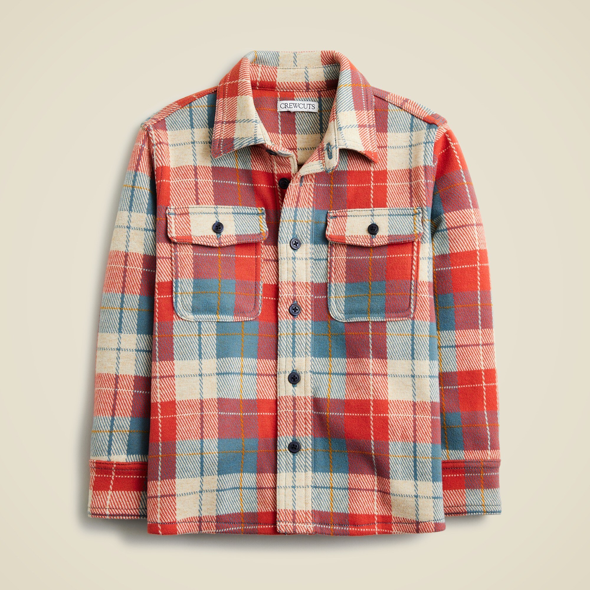 boys Kids' long-sleeve Seaboard soft-knit shirt in plaid