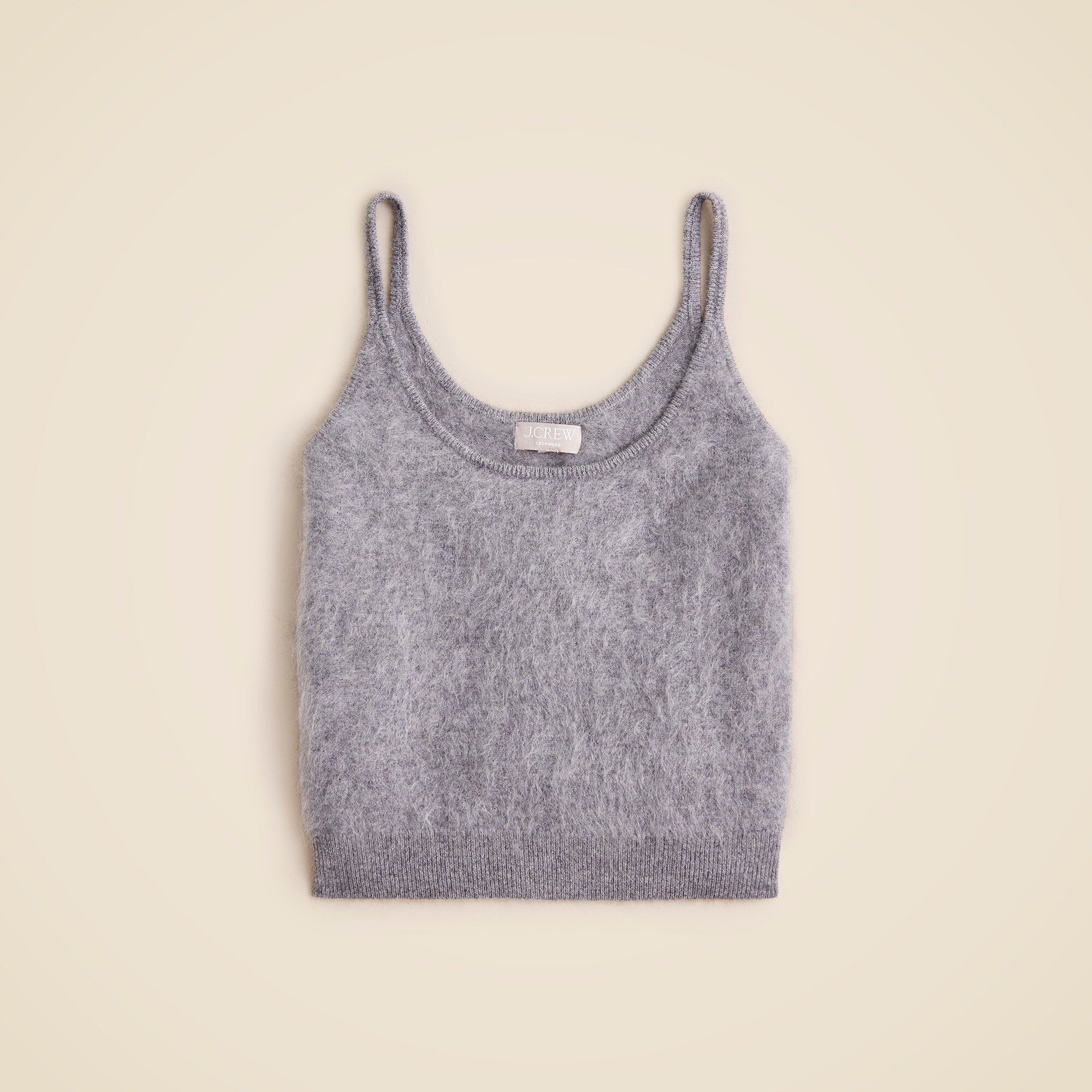 Brushed cashmere cropped camisole sweater
