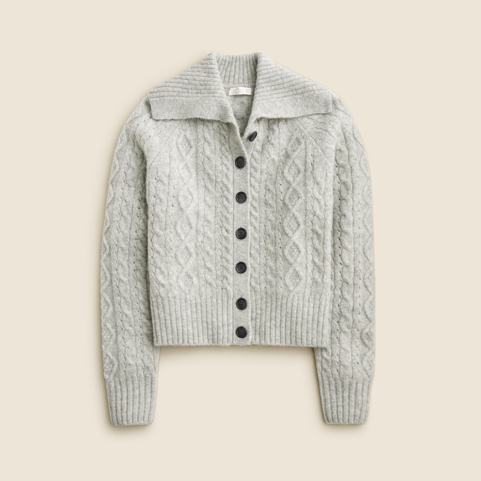 J crew cable knit cardigan deals