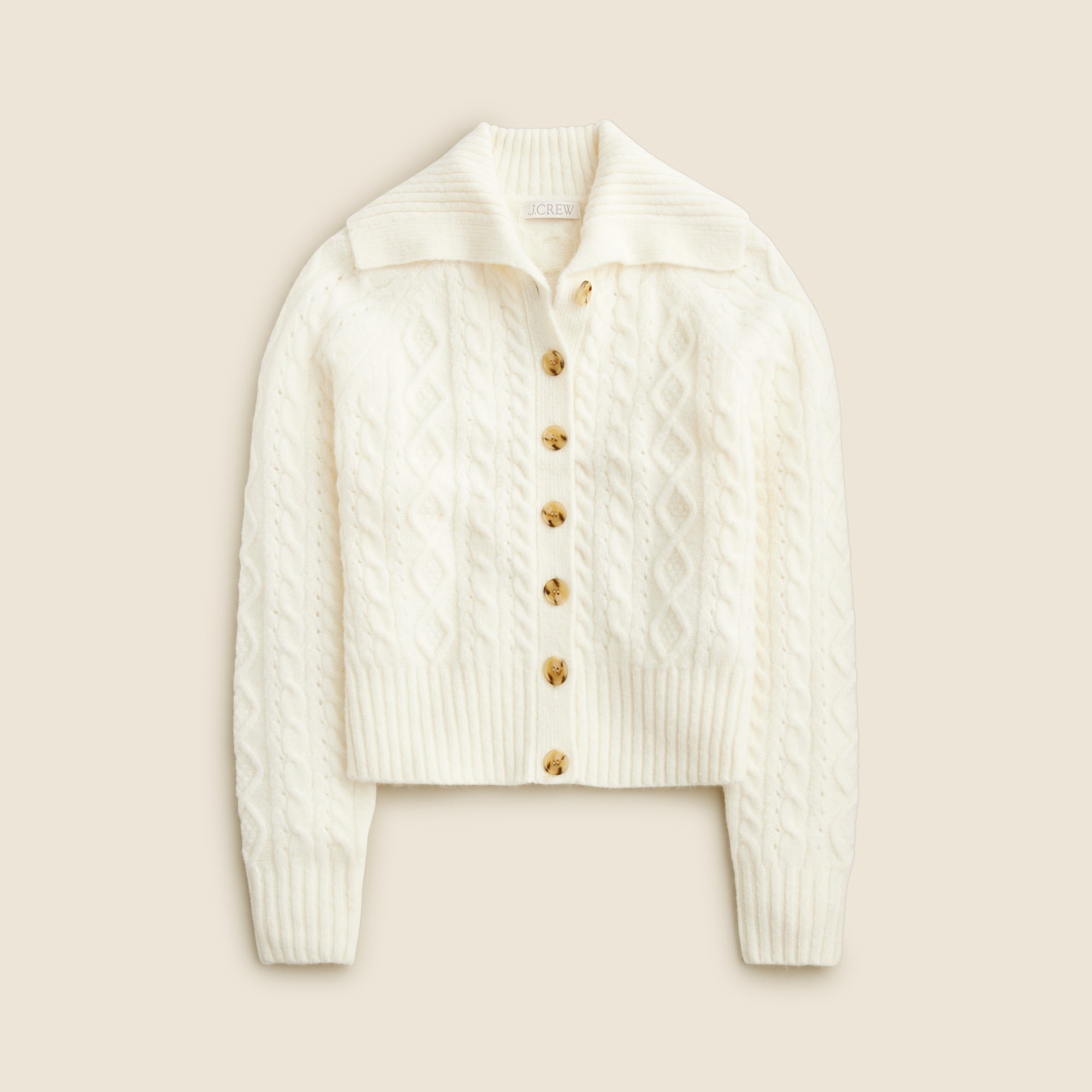 J crew cable knit cardigan deals