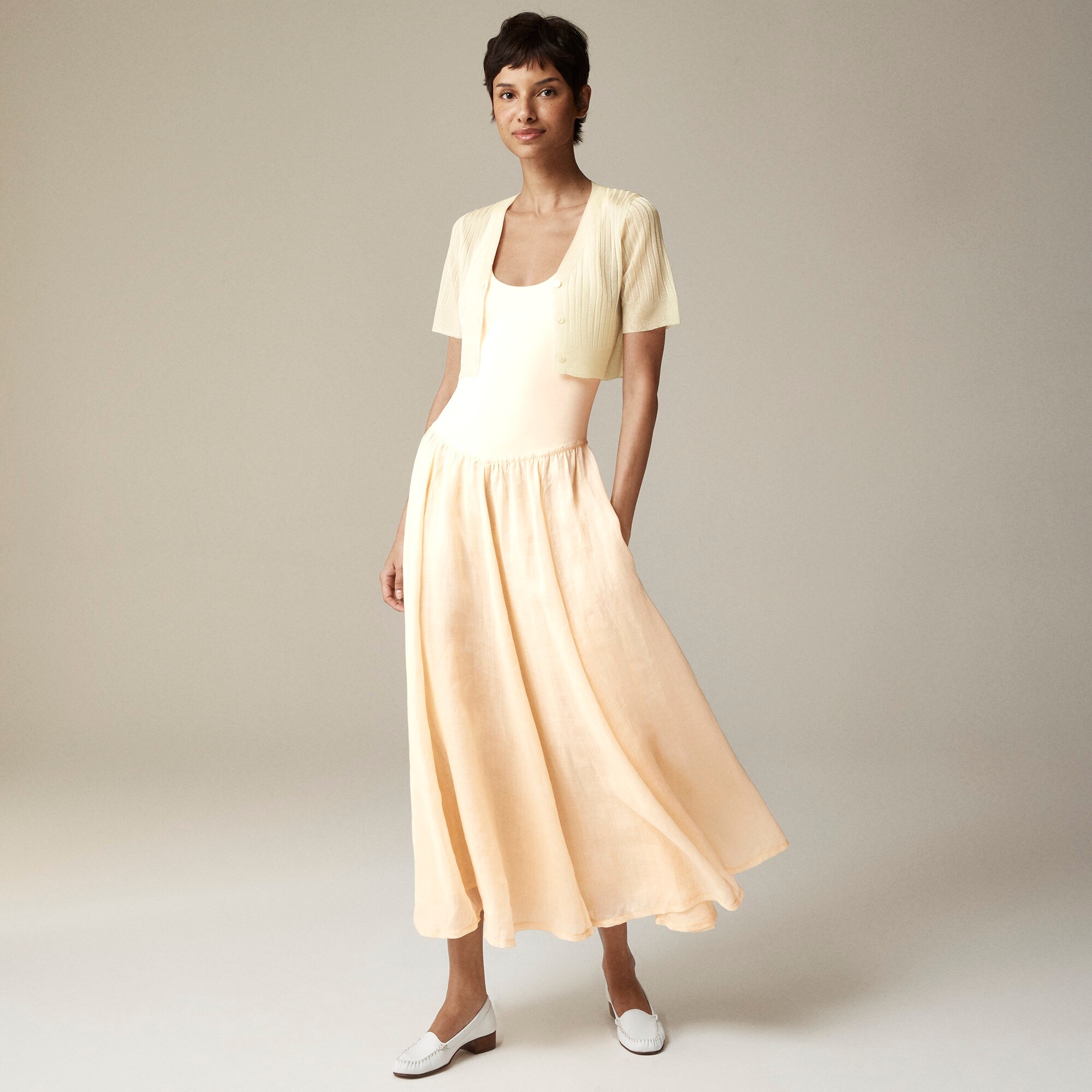 Maryam Nassir Zadeh X J.Crew cross-back midi dress in stretch cotton blend