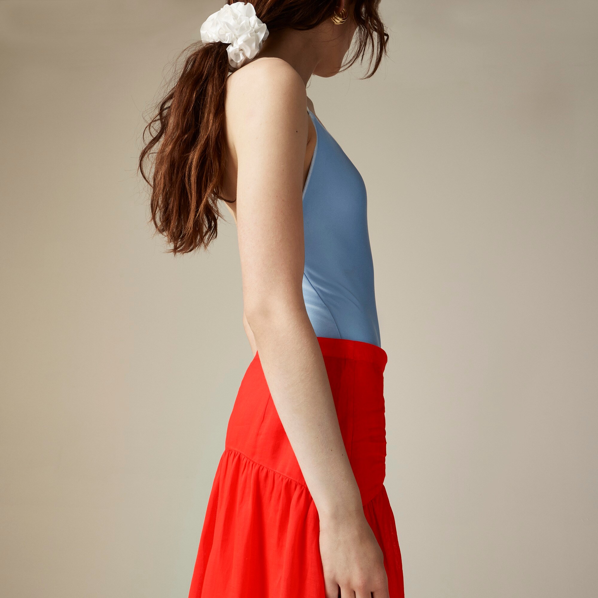 Maryam Nassir Zadeh X J.Crew drop-waist midi skirt in ramie