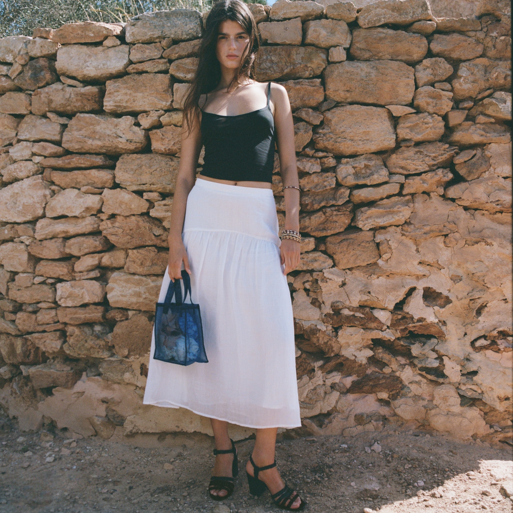 Maryam Nassir Zadeh X J.Crew drop-waist midi skirt in ramie