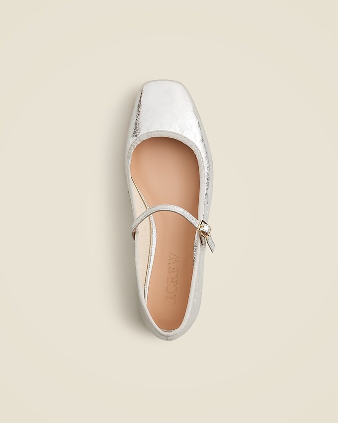 J.Crew: Quinn Square-toe Mary Jane Flats In Crinkled J.Crew: Quinn Square-toe Mary Jane Flats In Crinkled