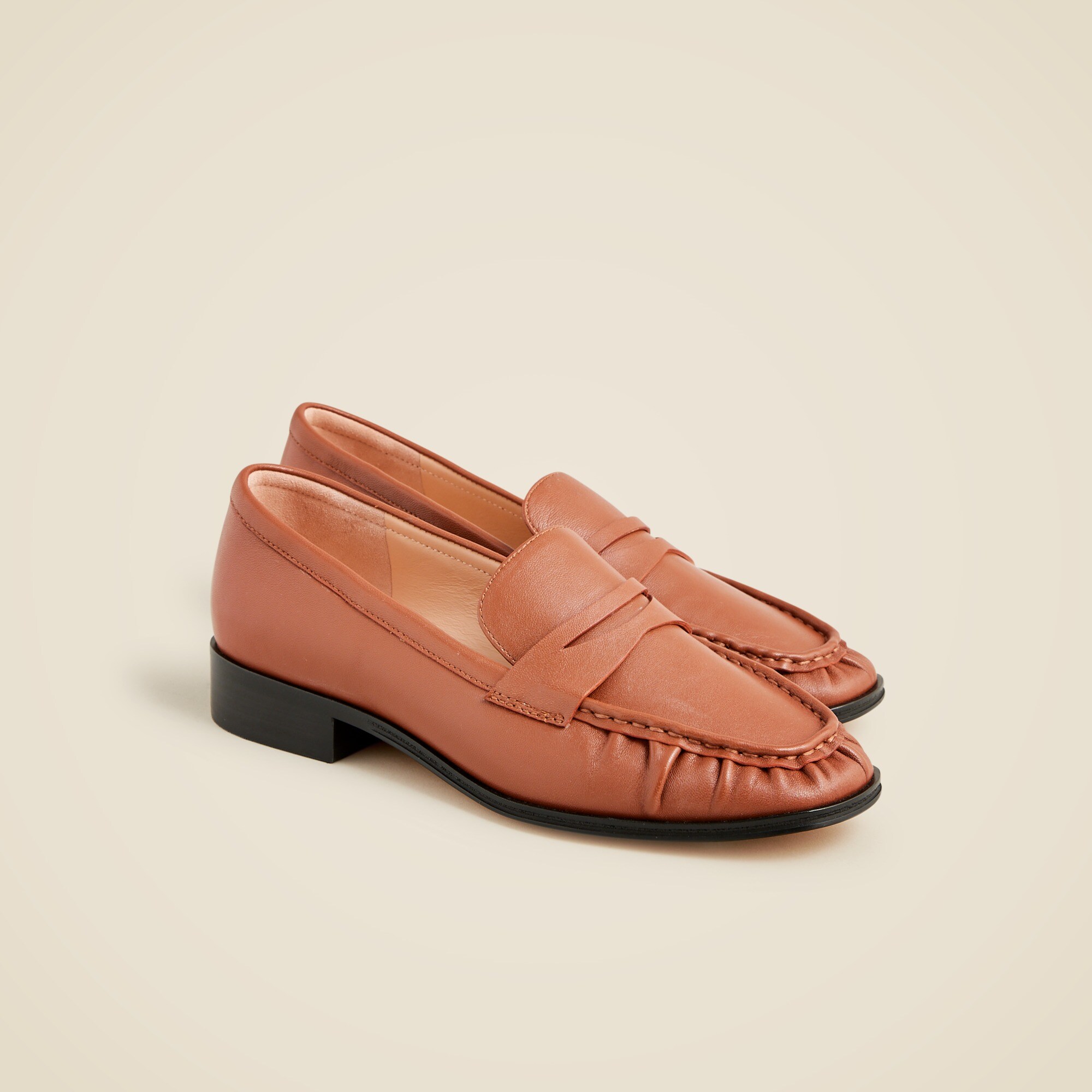 Maison ruched loafers in leather