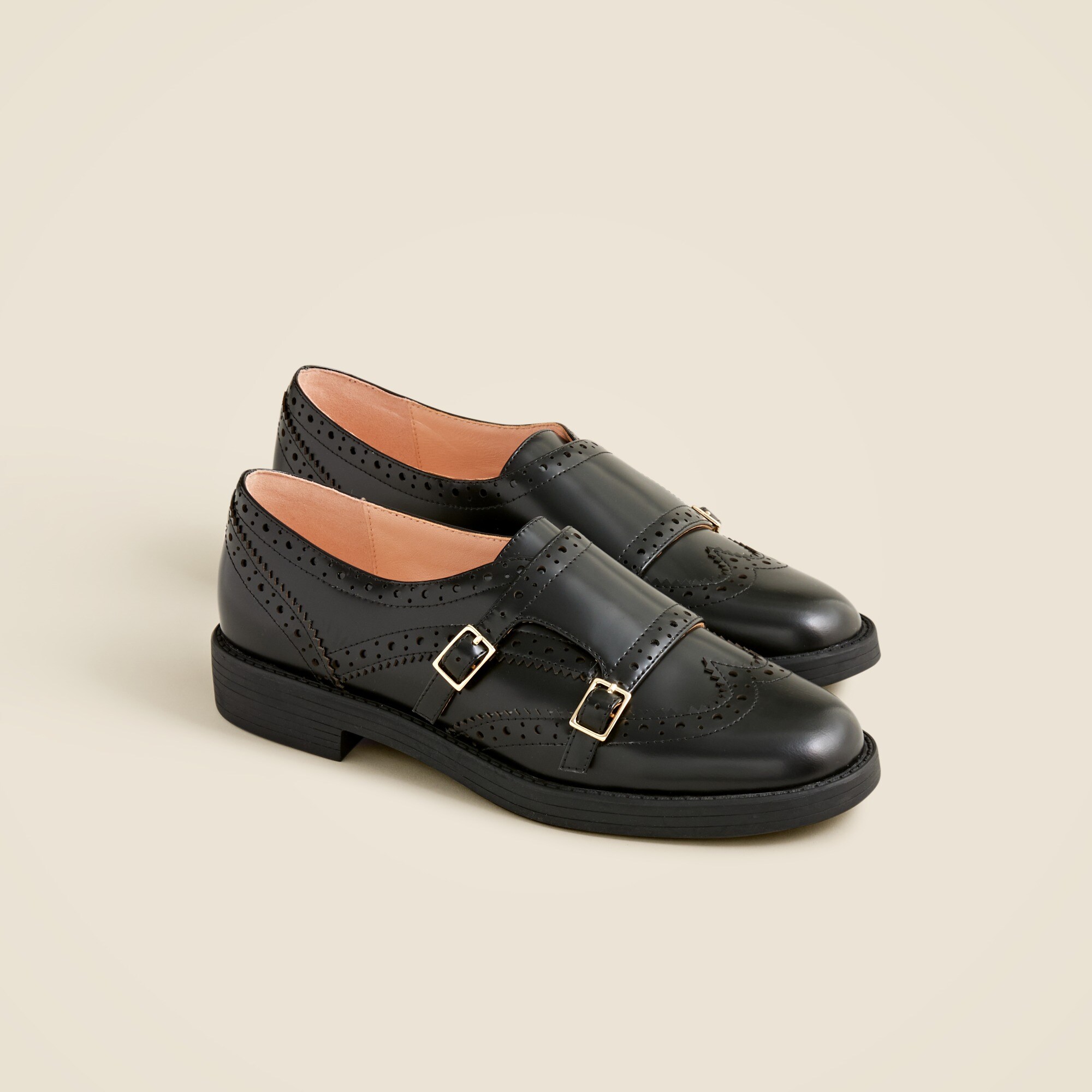 Monk-strap shoes in leather