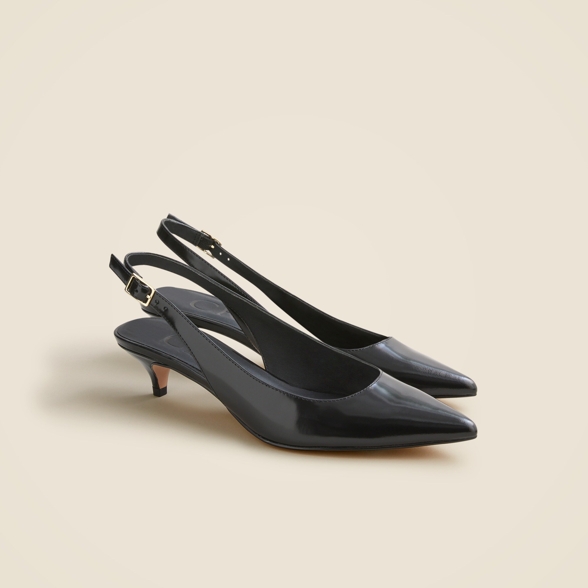 Robin buckle kitten heels in leather