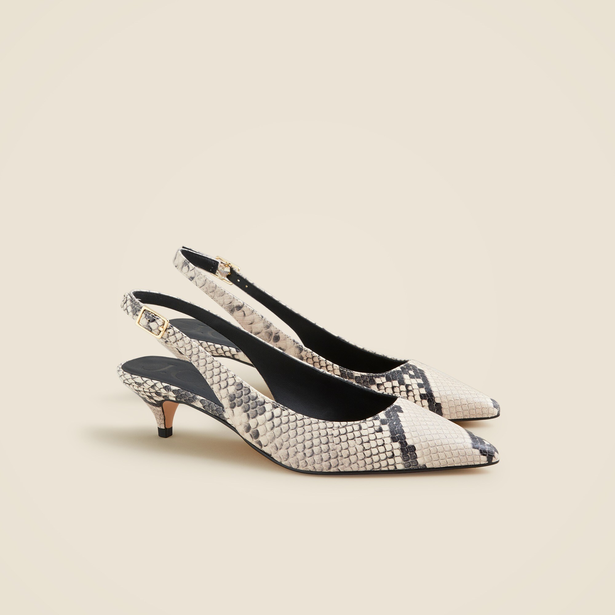 Robin kitten heels in snake-embossed Italian leather