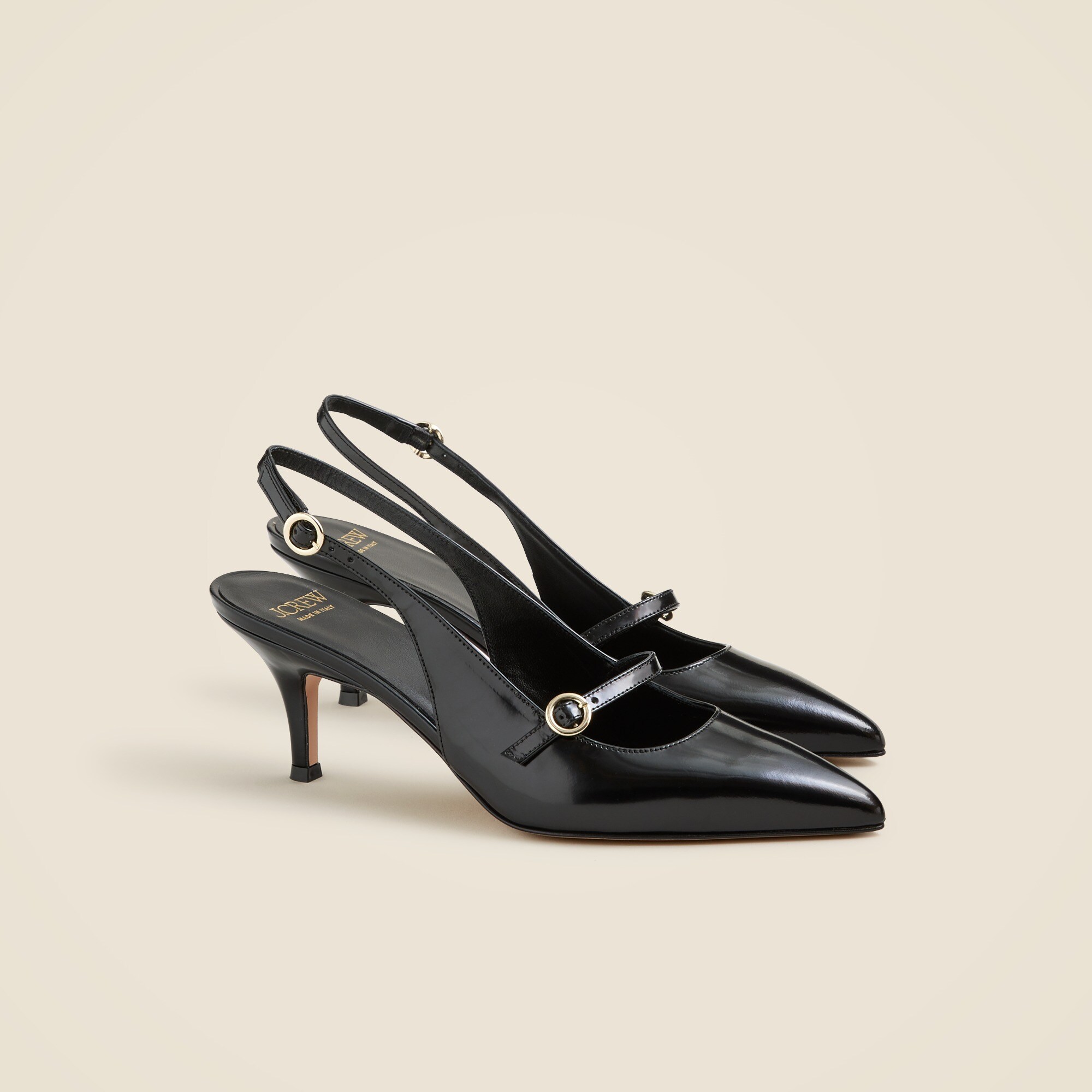 Made-in-Italy Colette Buckle Slingback Pumps In Leather For Women
