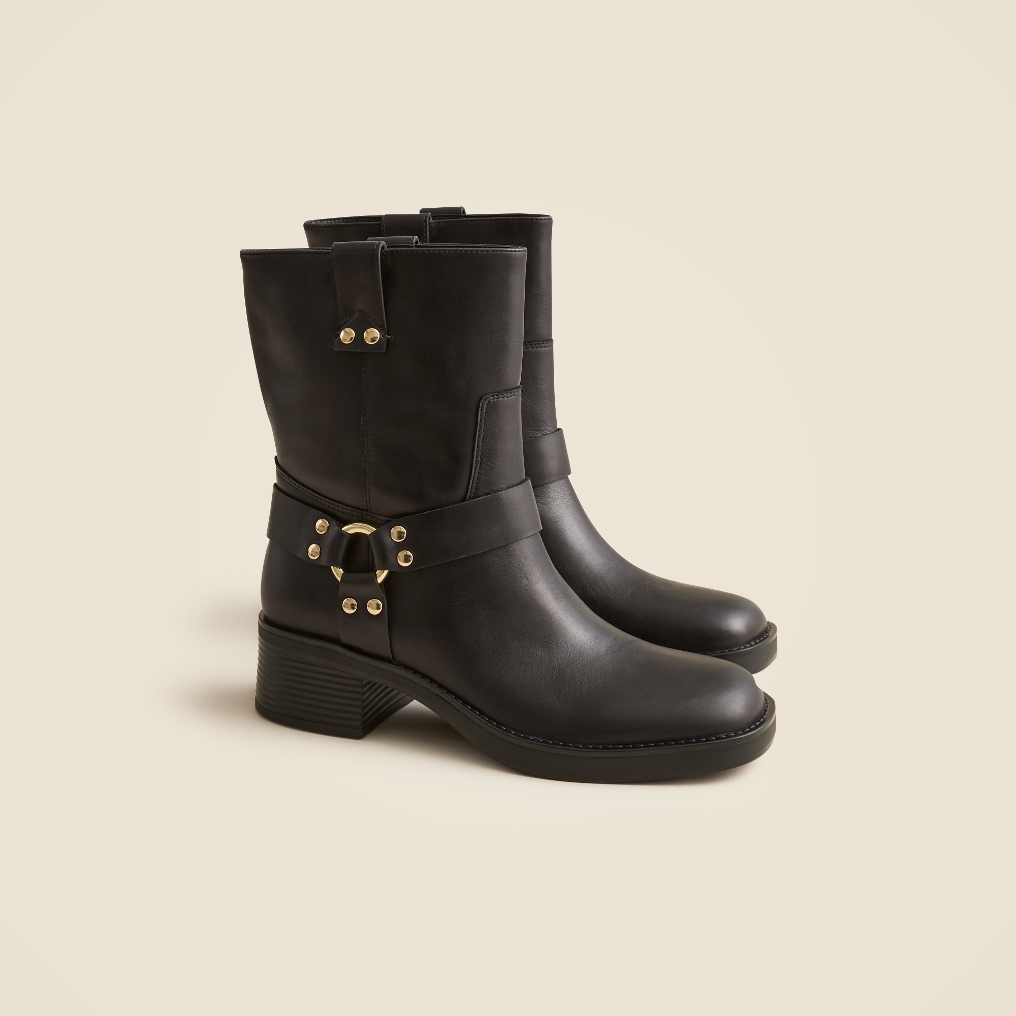 Moto ankle boots in distressed leather