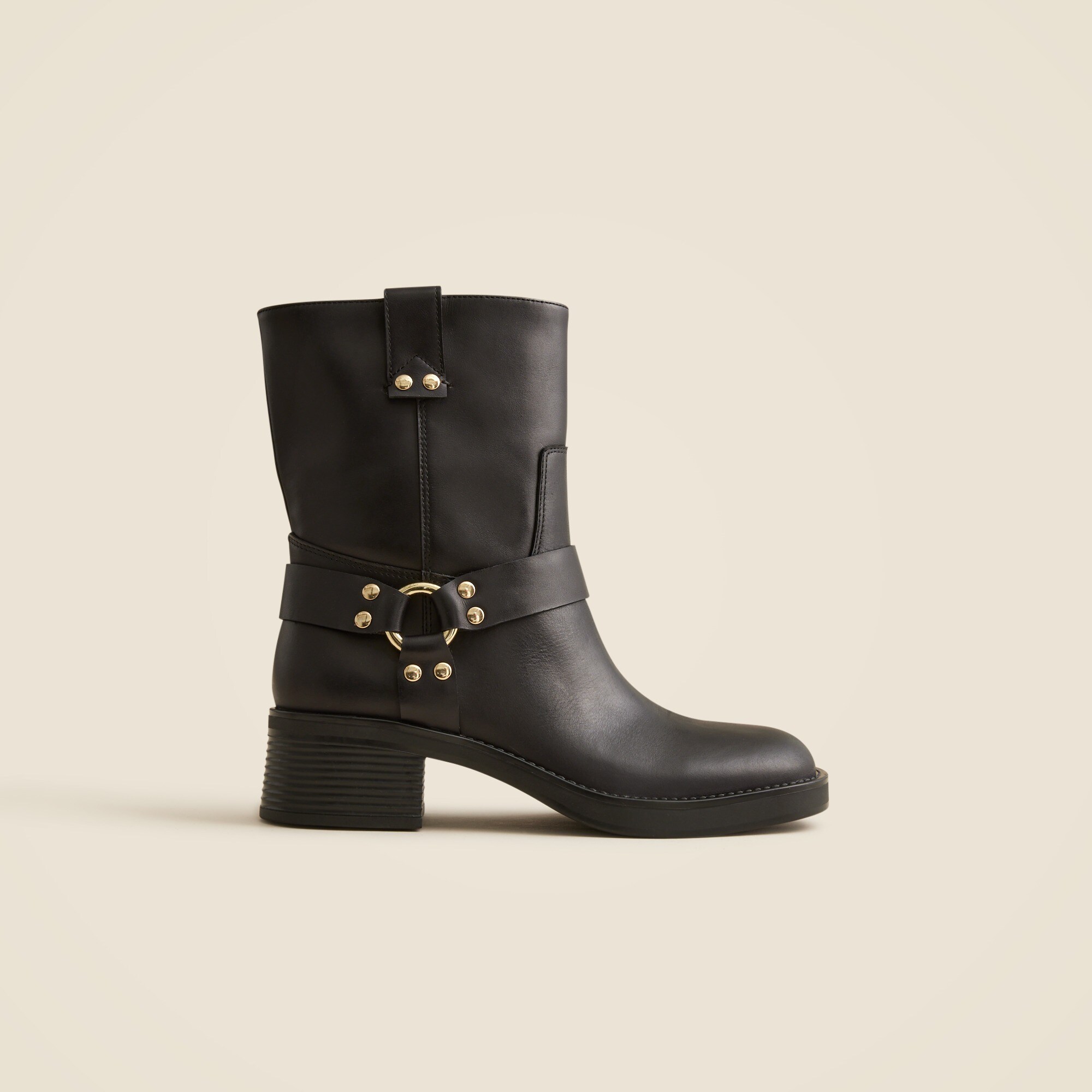 Moto ankle boots in distressed leather