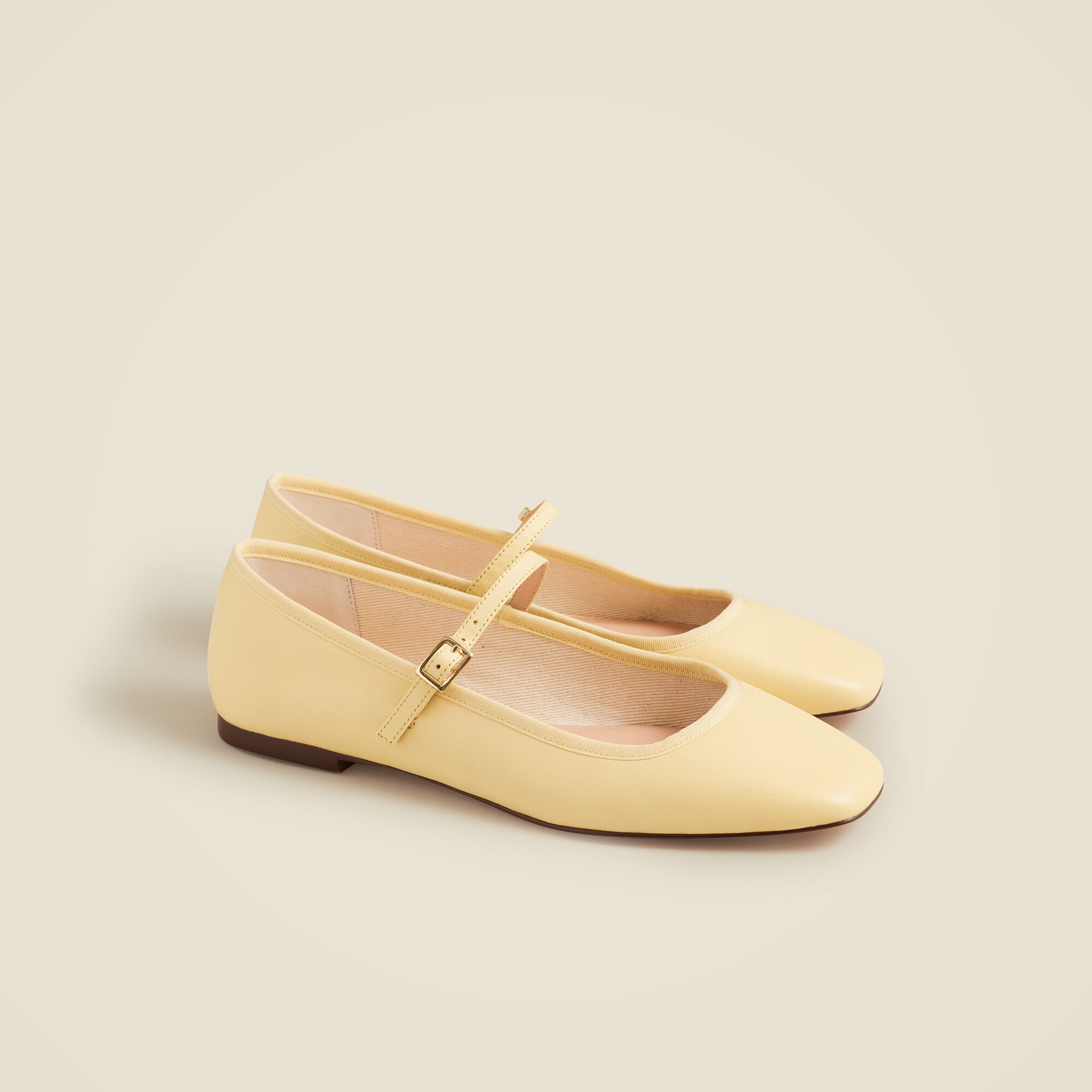 Quinn square-toe Mary Jane flats in leather