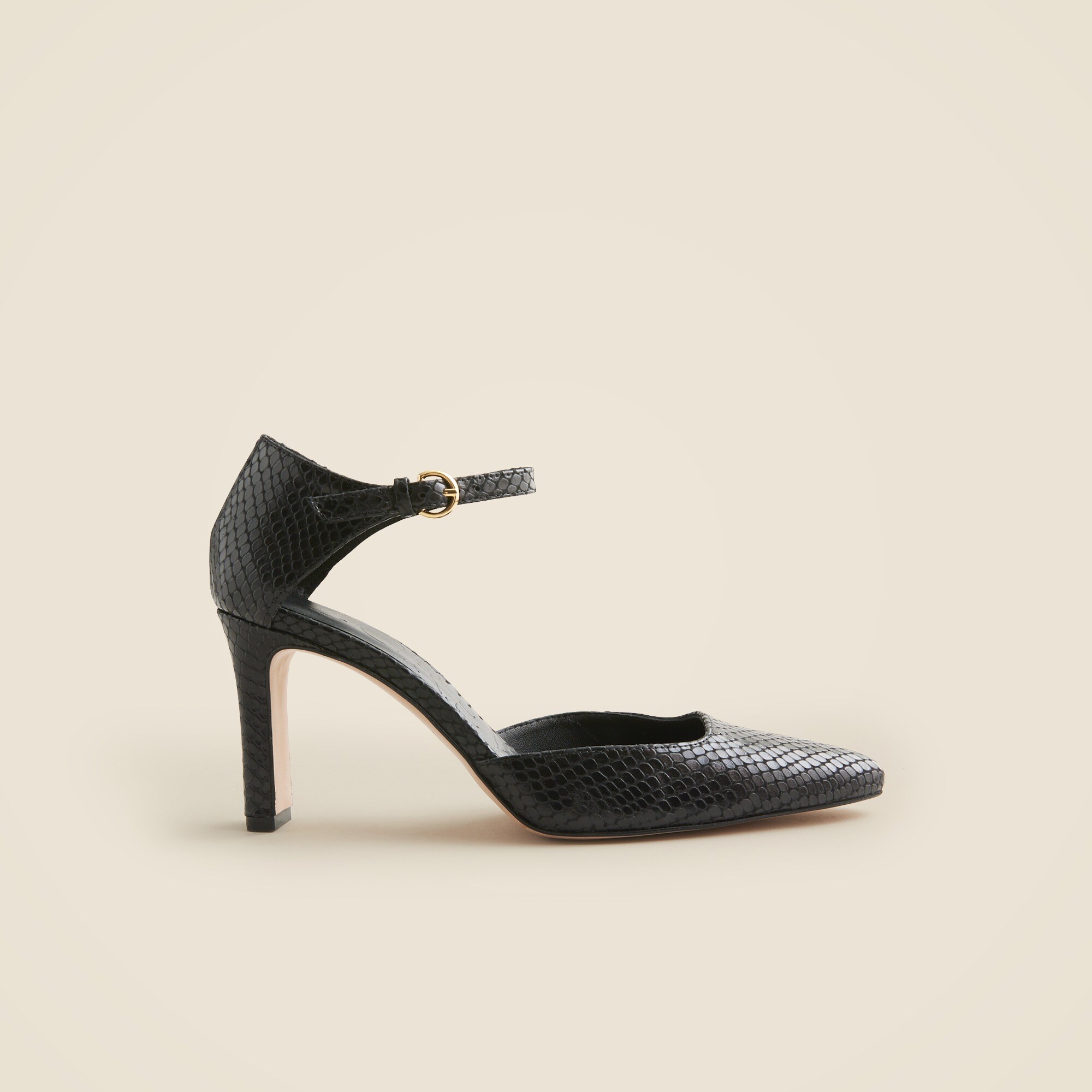 Made-in-Spain Jules pumps in snake-embossed leather