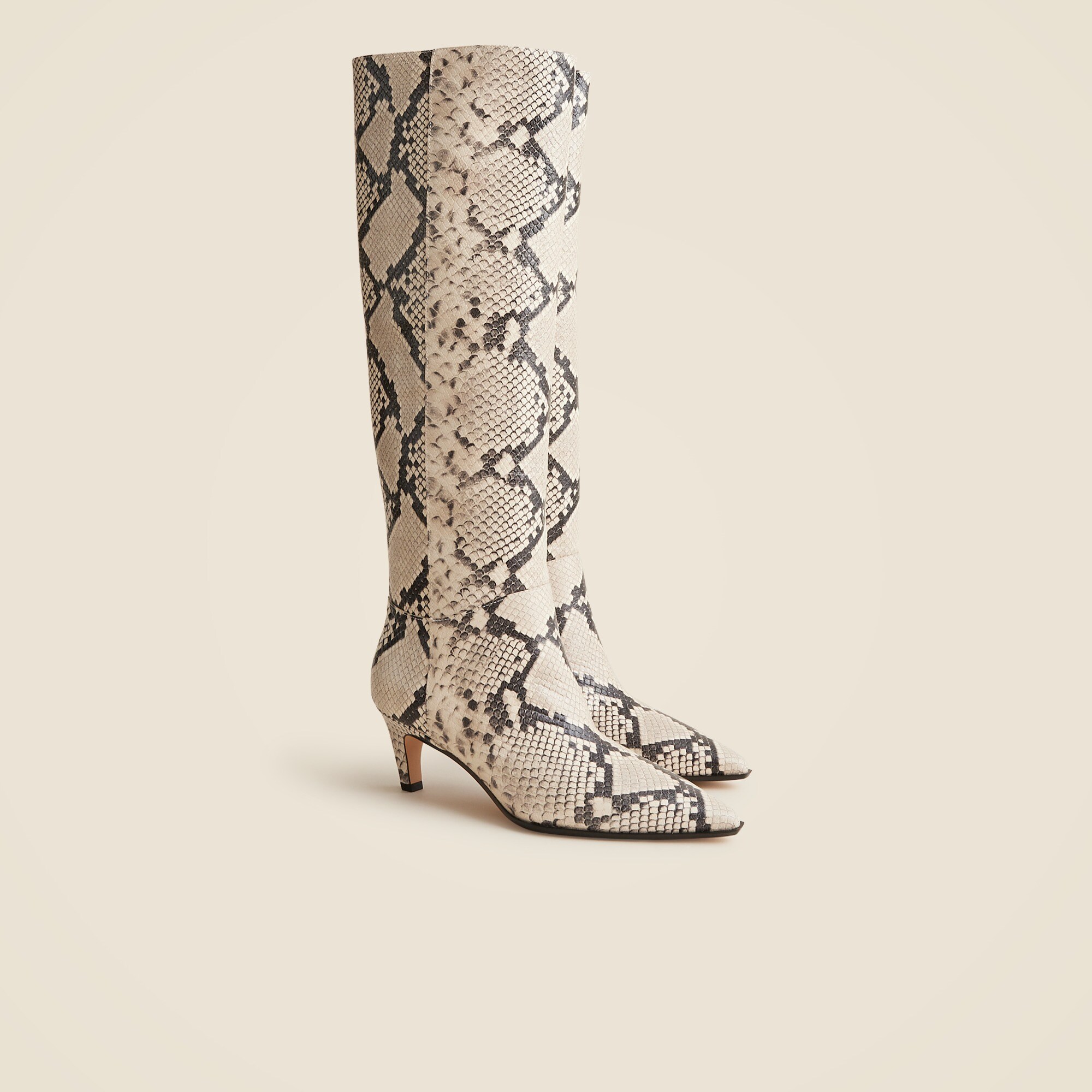 New Stevie Knee-high Pull-on Boots In Snake-embossed Italian