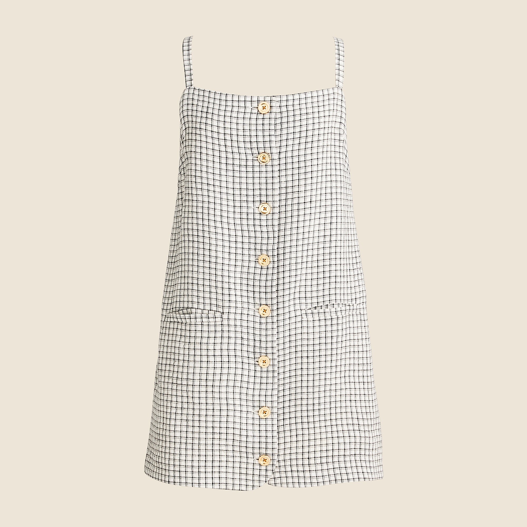 Claudia dress in plaid linen