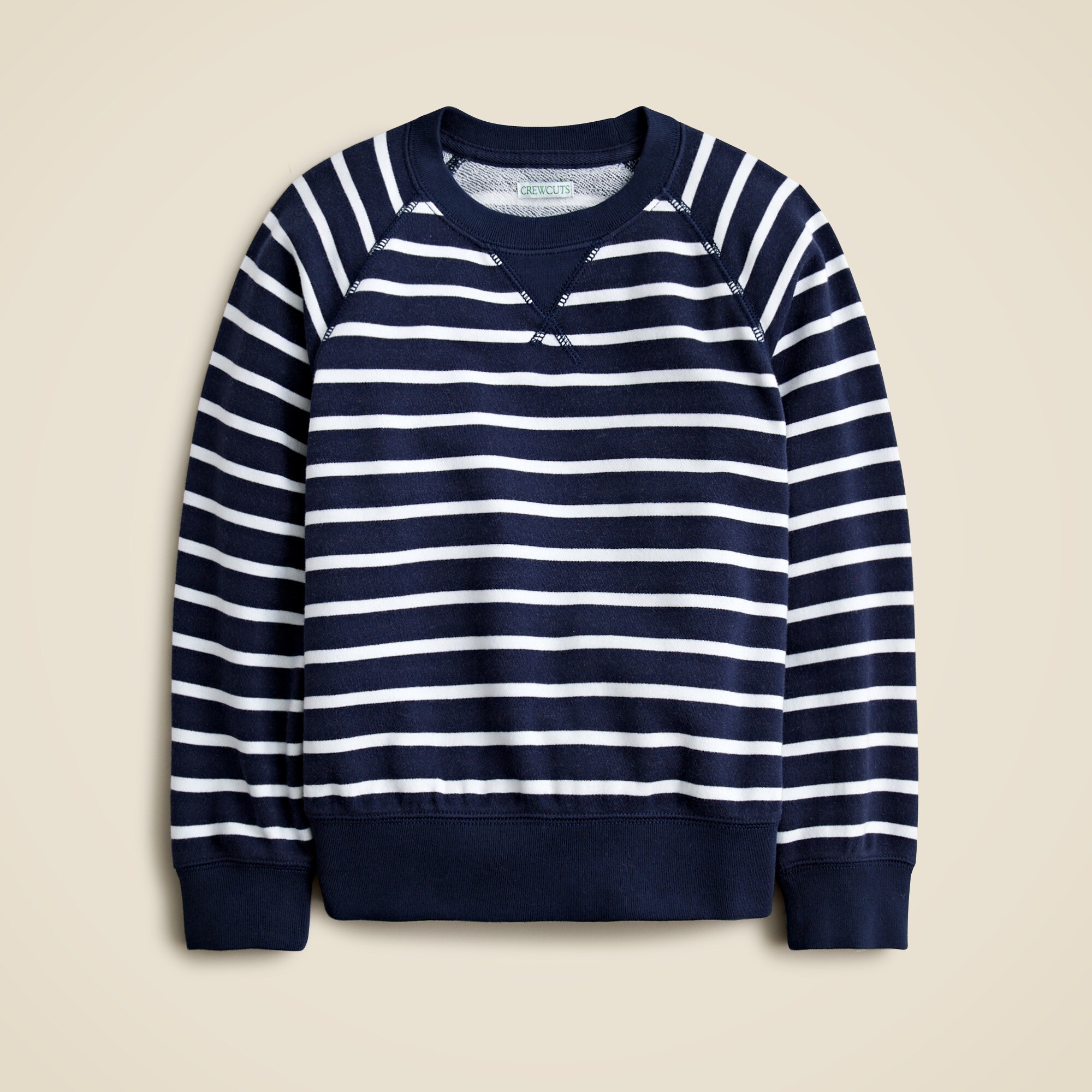 J.Crew KID By Crewcuts Garment dyed Crewneck Sweatshirt In Stripe For Boys