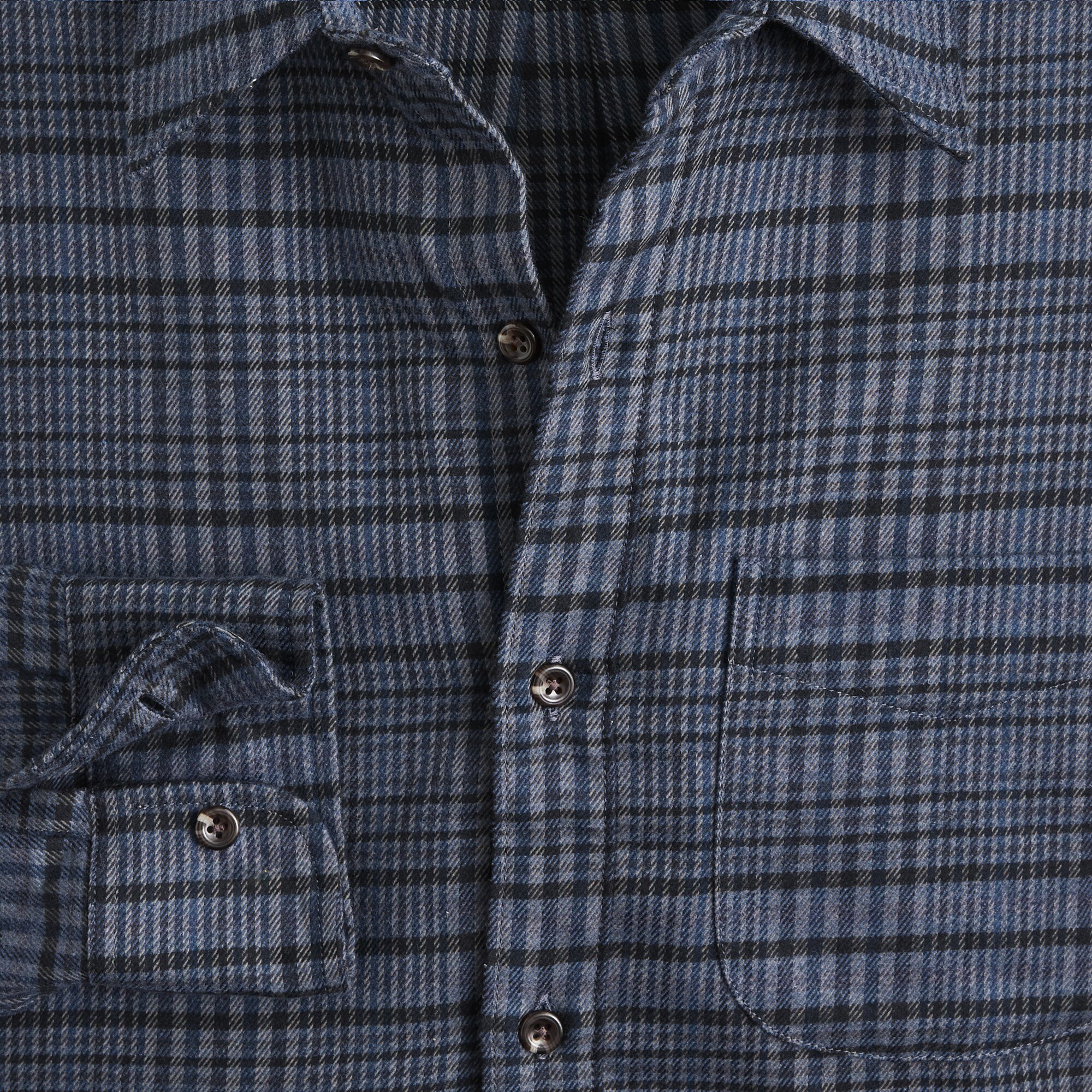 Cotton-cashmere blend shirt in check