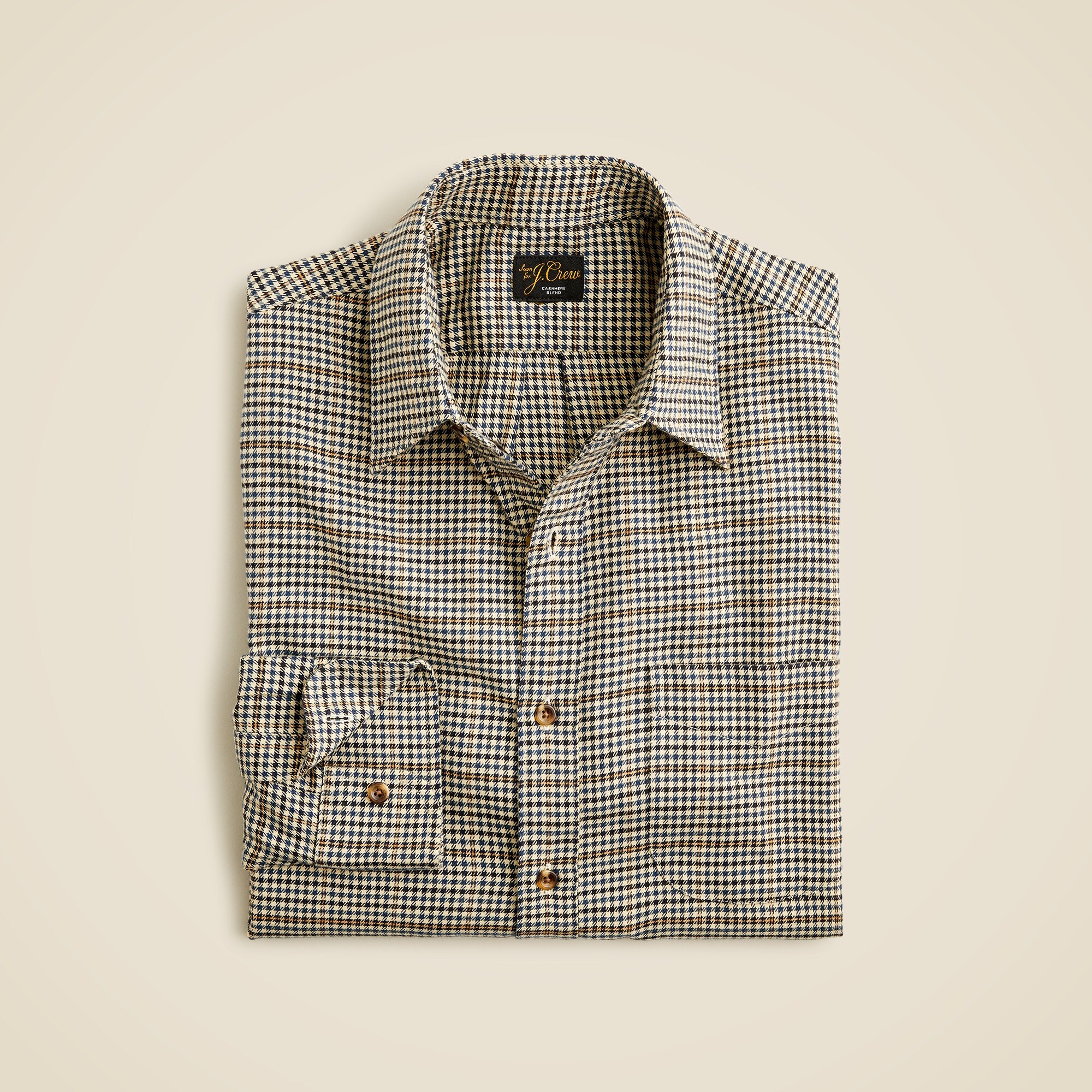 Cotton-cashmere Blend Shirt In Check For Men | J.Crew
