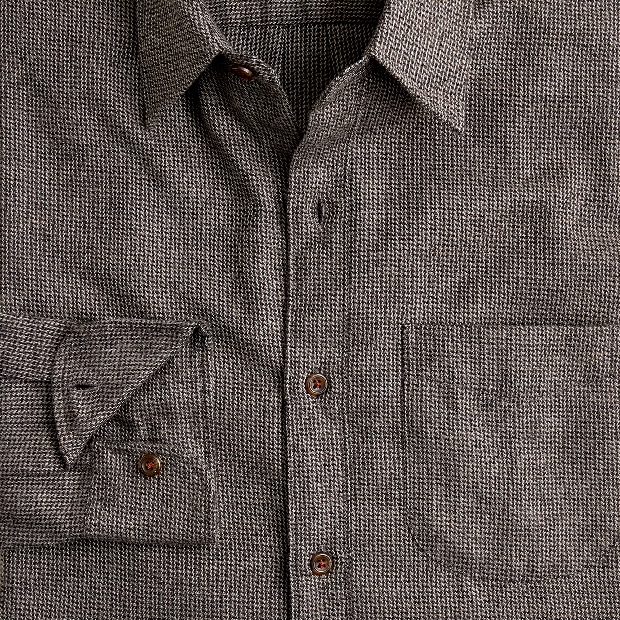 Cotton-cashmere blend shirt in check