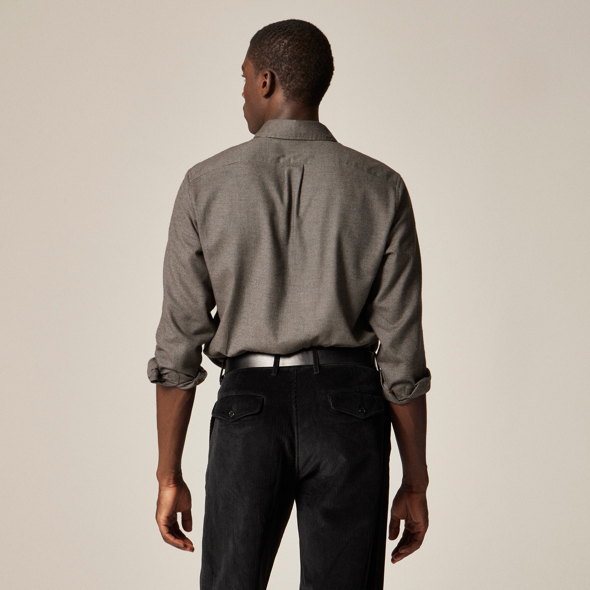 Cotton-cashmere blend shirt in check