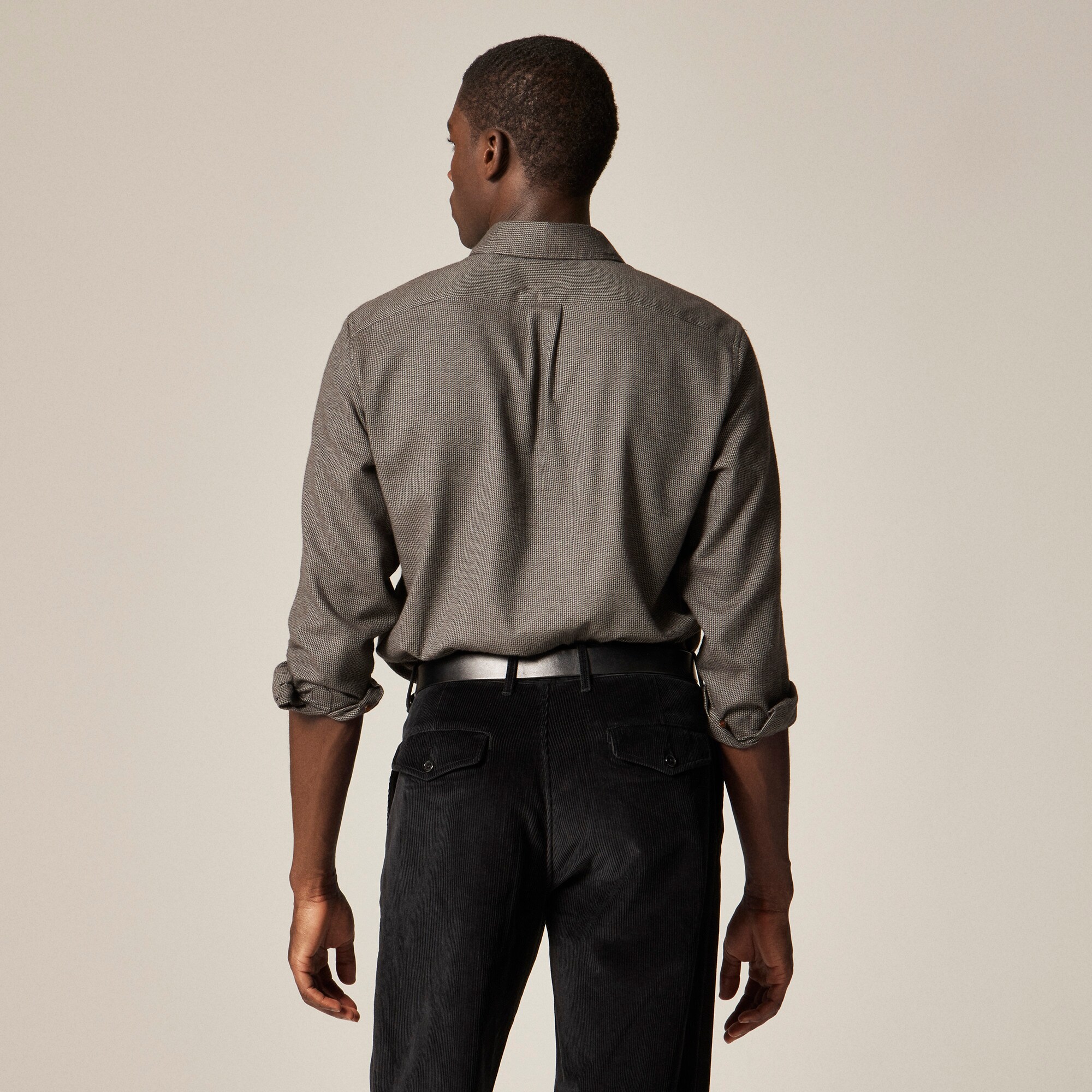 Cotton-cashmere blend shirt in check