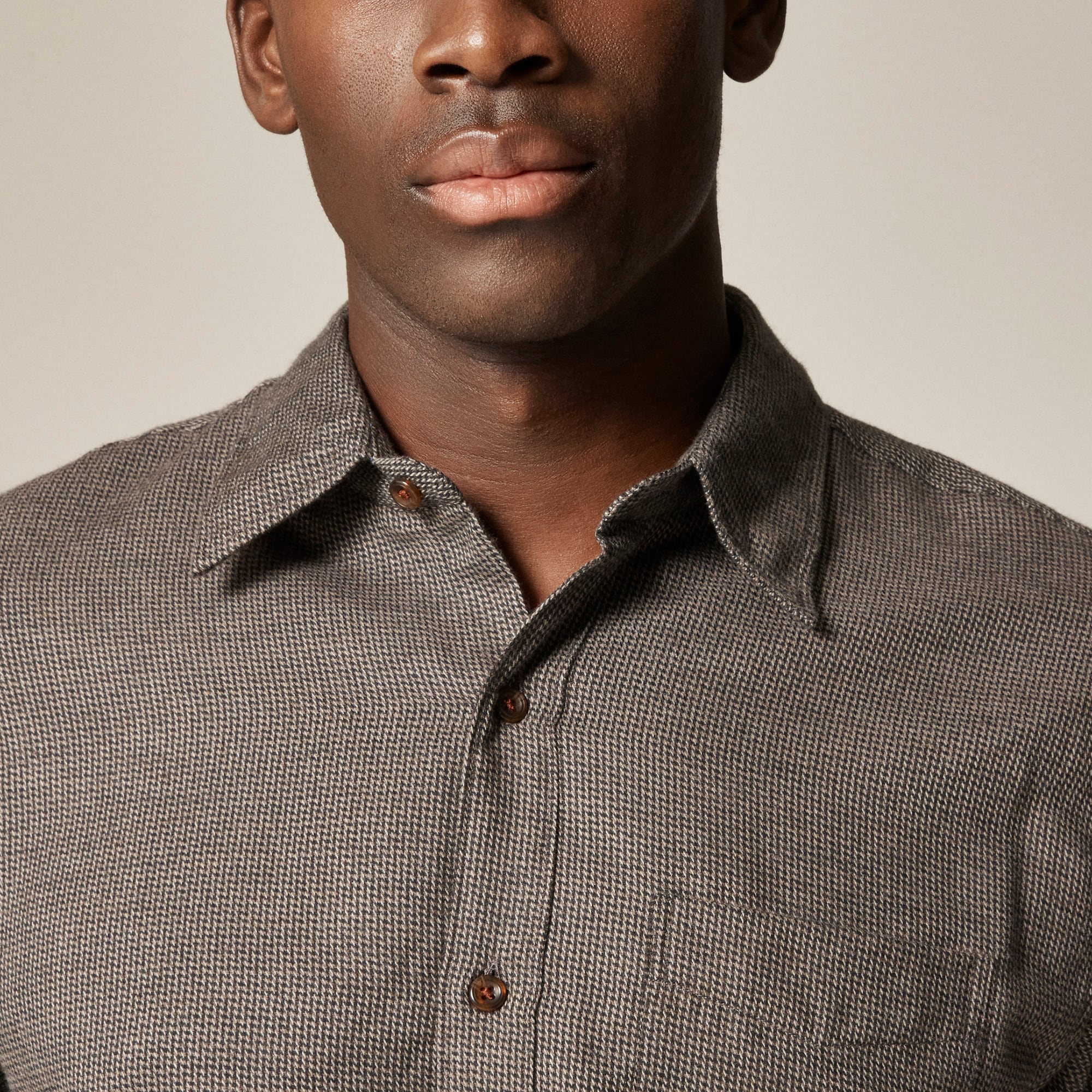 Cotton-cashmere blend shirt in check