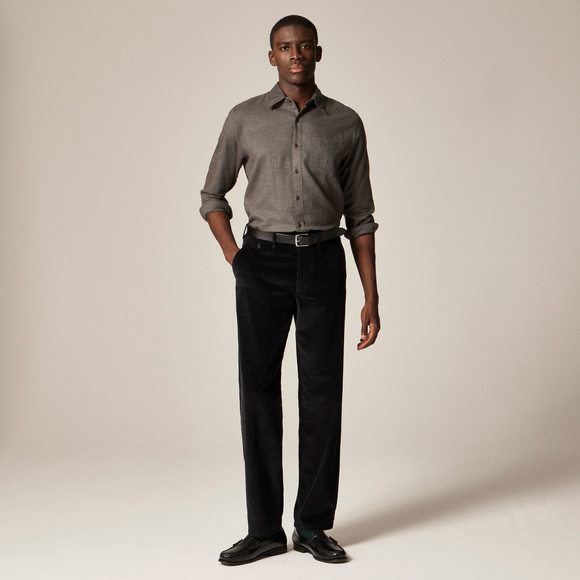 Cotton-cashmere blend shirt in check