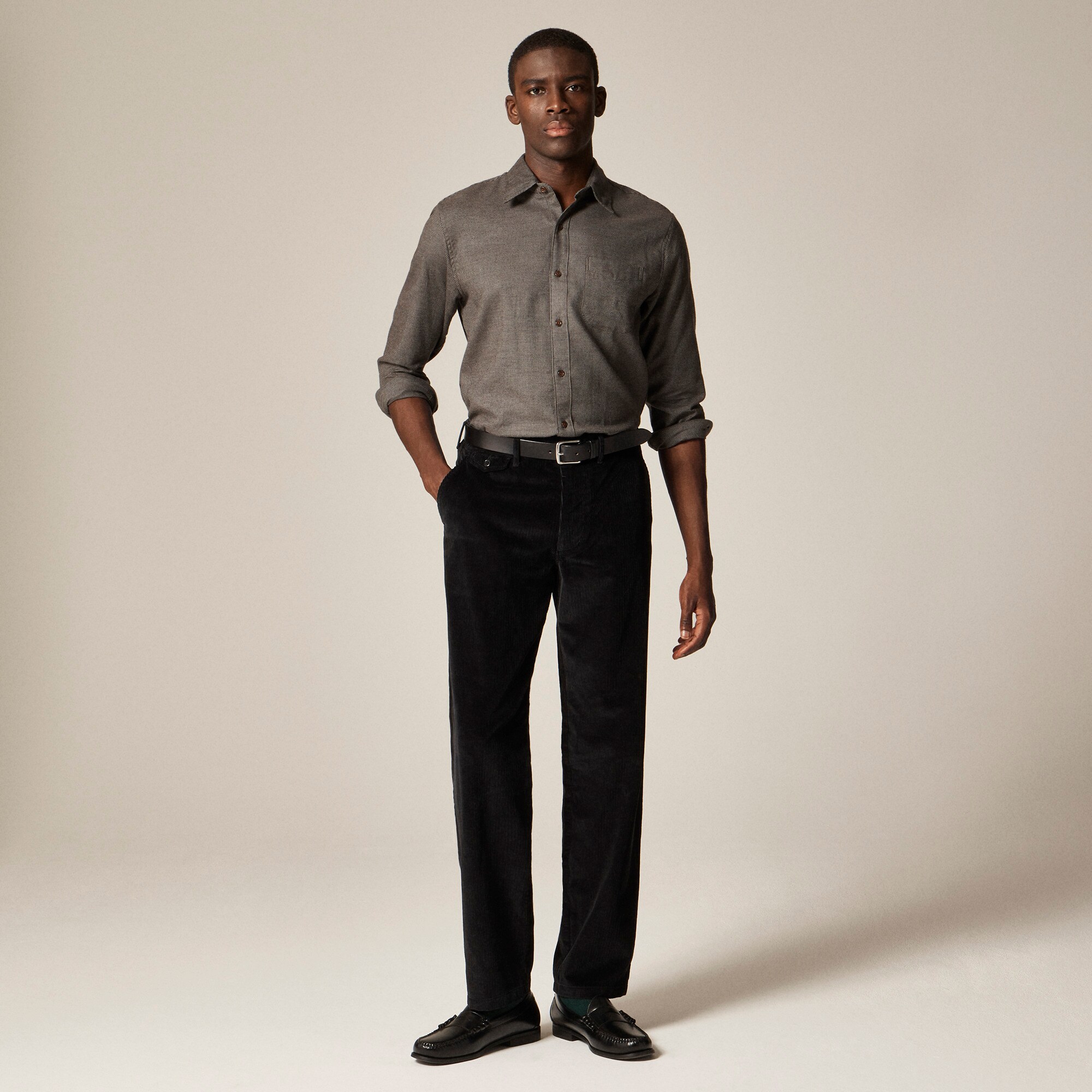 Cotton-cashmere blend shirt in check
