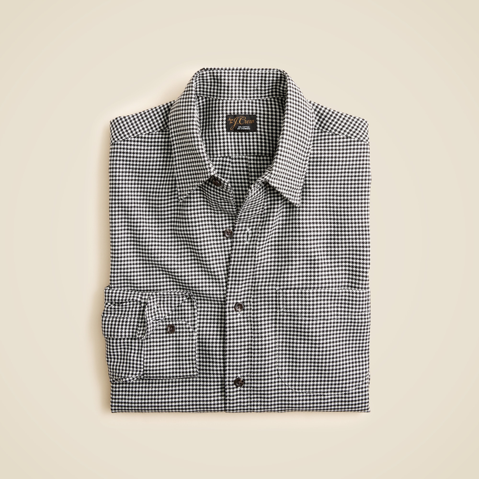  Cotton-cashmere blend shirt in check