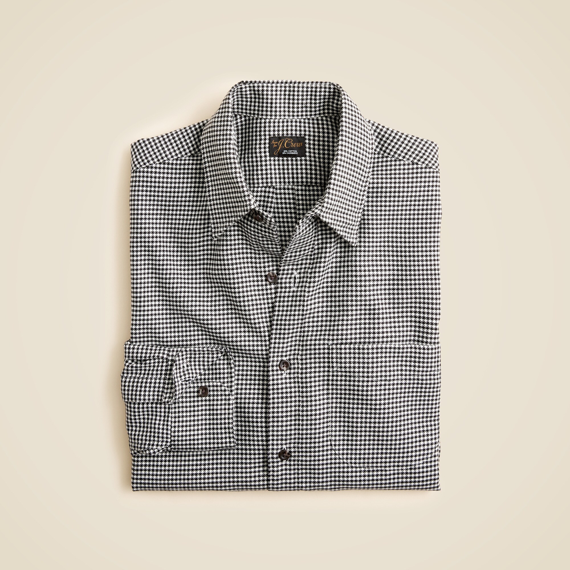 Cotton-cashmere blend shirt in check